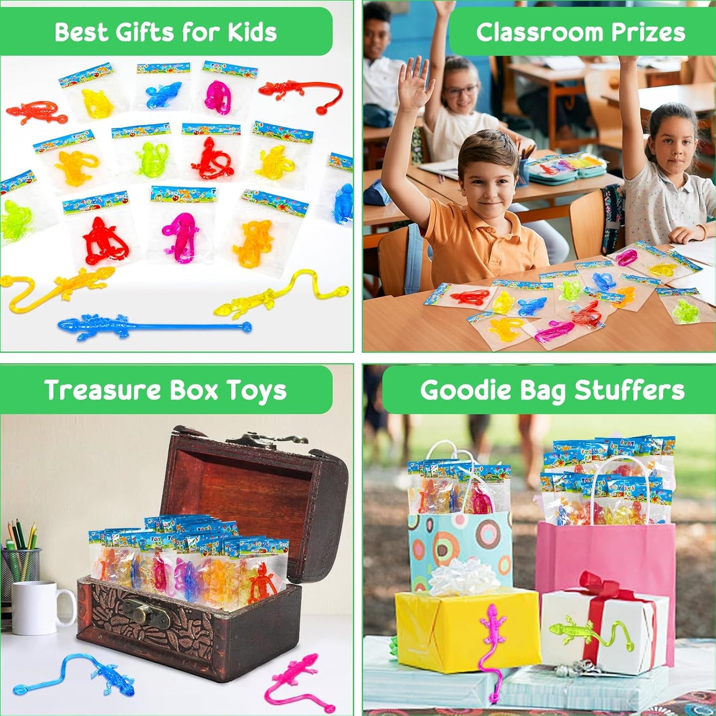 Skiennix 40pcs Sticky Gecko Toys - Fun Party Favors for Kids | Perfect for Goodie Bags & Classroom Exchanges