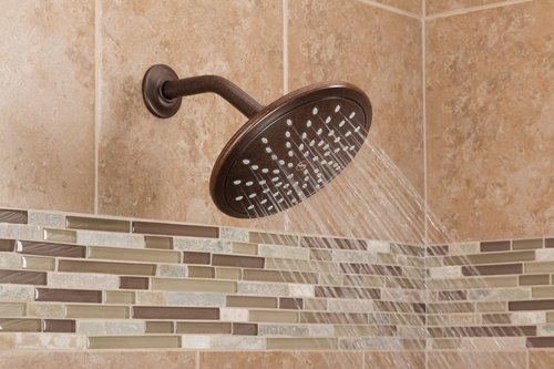 Moen Oil Rubbed Bronze Bathroom Rain Showerhead, 8-inch Wide Fixed Rainfall Shower Head, 6345ORB