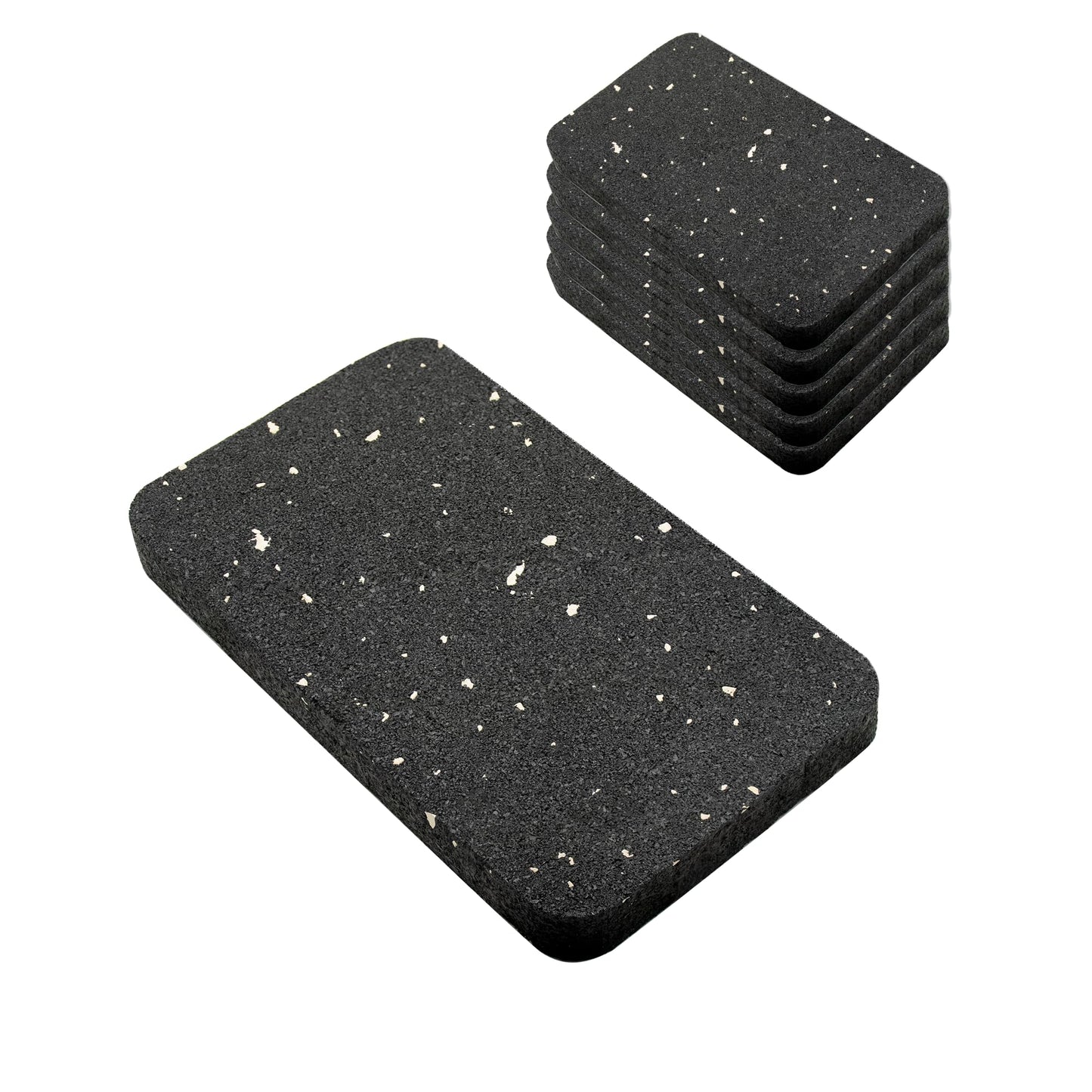TEKDOE Thick Rubber Treadmill Mat Pads, for Noice Reduce, Anti Vibration, Floor Protection of Exercise Equipment, Stationery Bike, Rowing Machine and Home Gym Station ( 6 inch Length, 3 1/2 inch Width)