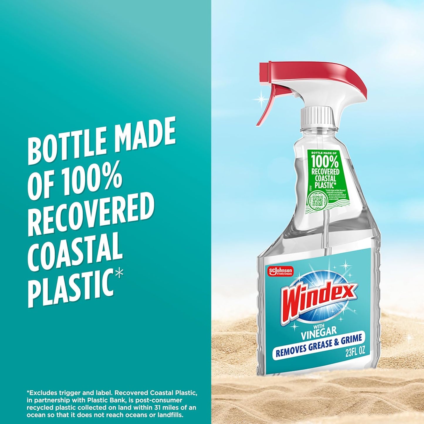 Windex Vinegar Glass Cleaner Spray - Prevents Leakage & Breakage | 23 Fl Oz Surface Cleaner
