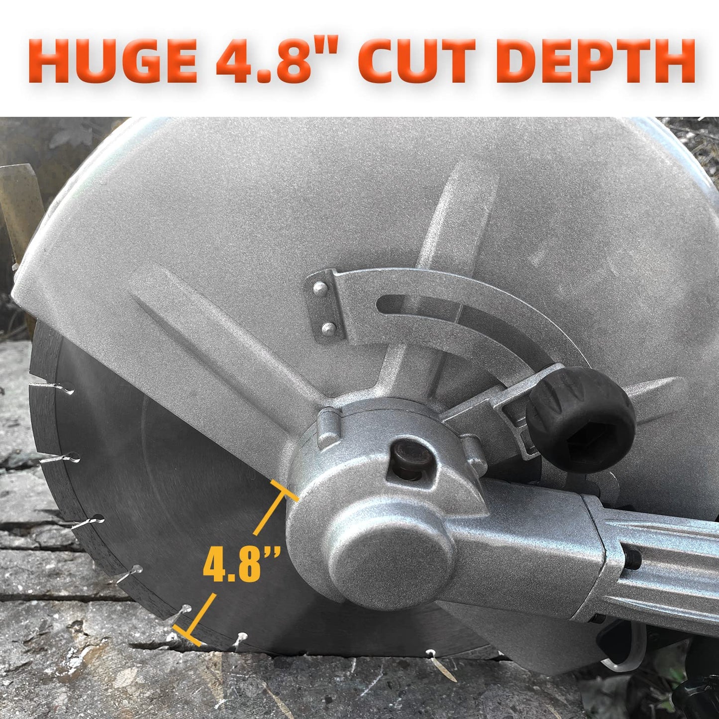 JACKCHEN 14 Inches Concrete Saw Electric Powered 3000W Cut-Off Saw, 110V 4.8" Cut Depth and Electric Grinder With Diamond Blade