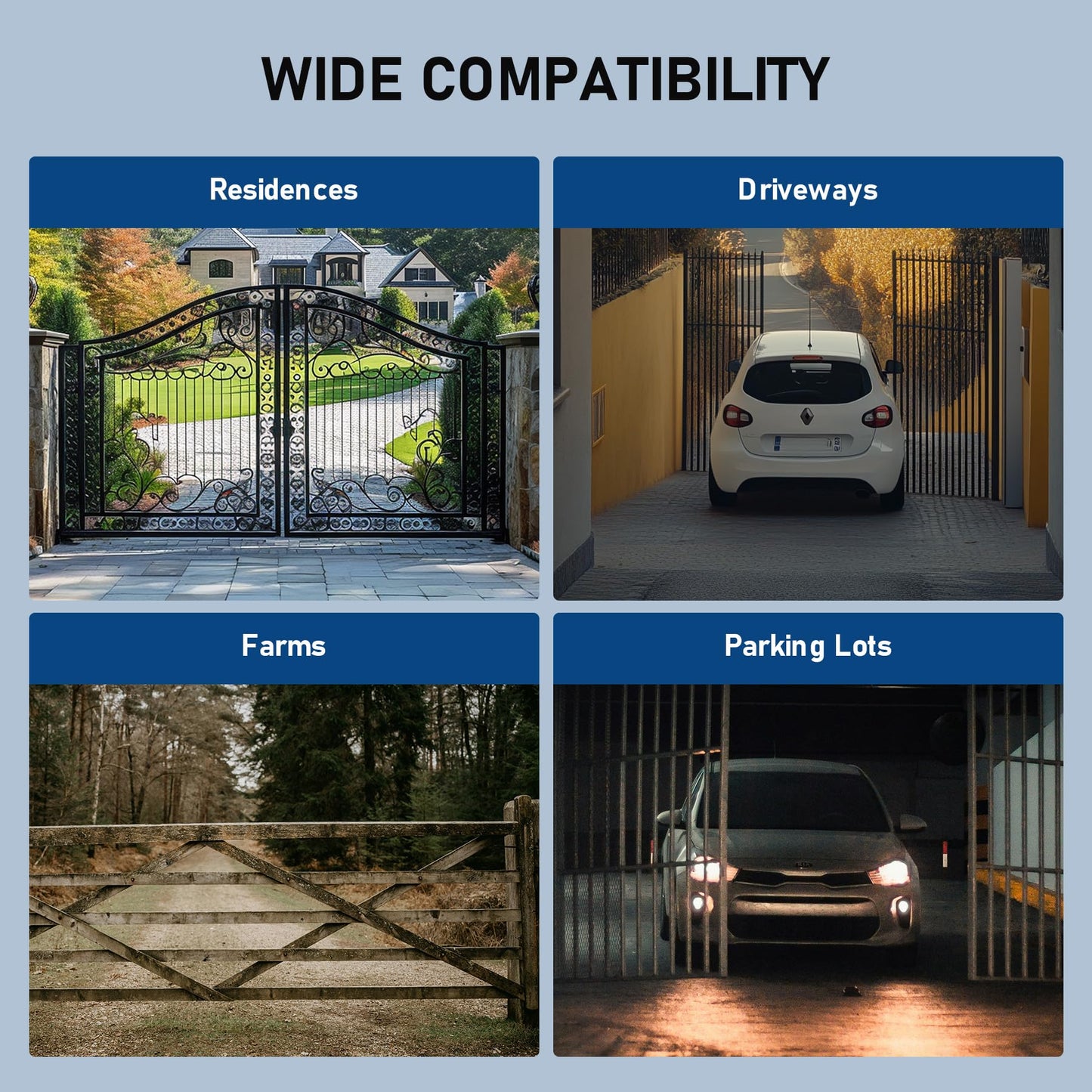 CO-Z Smart Gate Opener Kit, App Compatible Dual Swing Gate Opener for Doors up to 660lb*2, Automatic Electric Gate Opening System with Remote Controls & Release Keys for Driveway Home