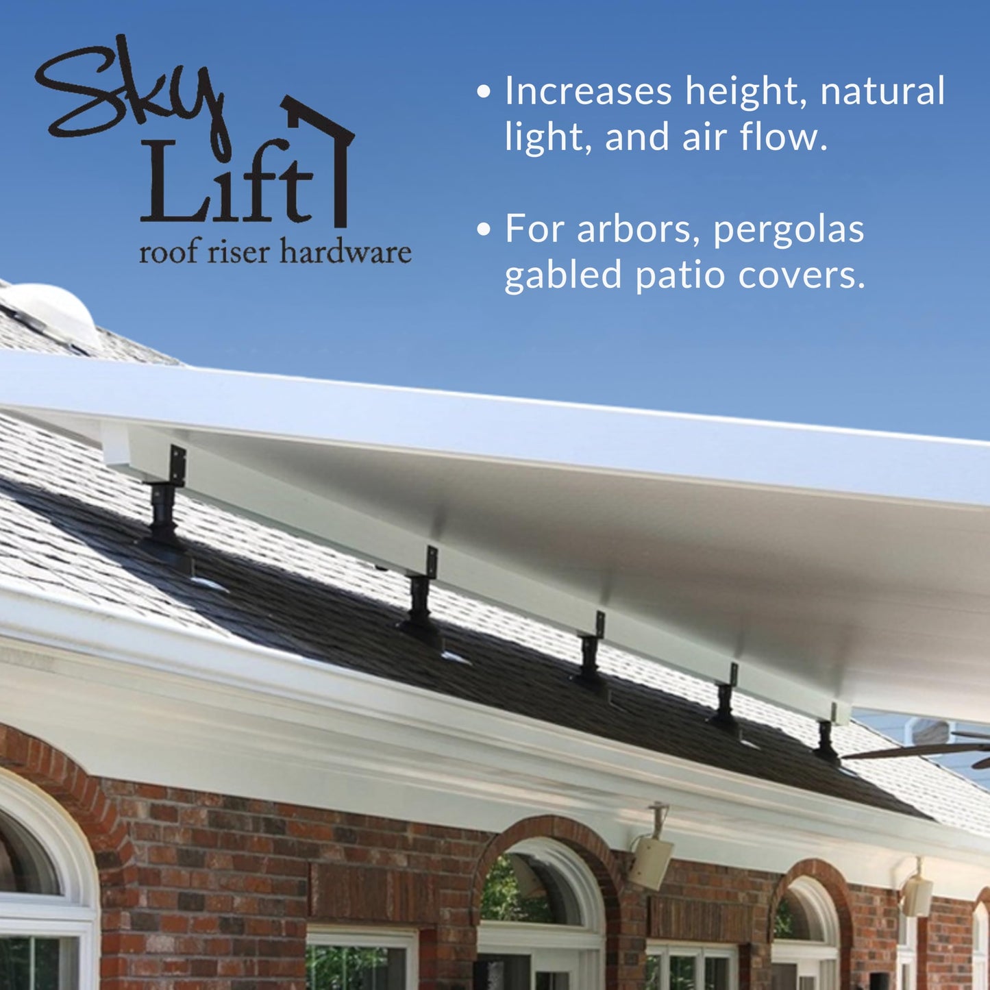 SkyLift 18" Riser, 3-1/2" Saddle, Heavy Duty, Black Roof Riser