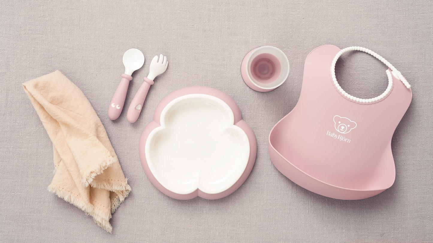 BabyBjörn Baby Dinner Set, 5 pcs, Powder Pink