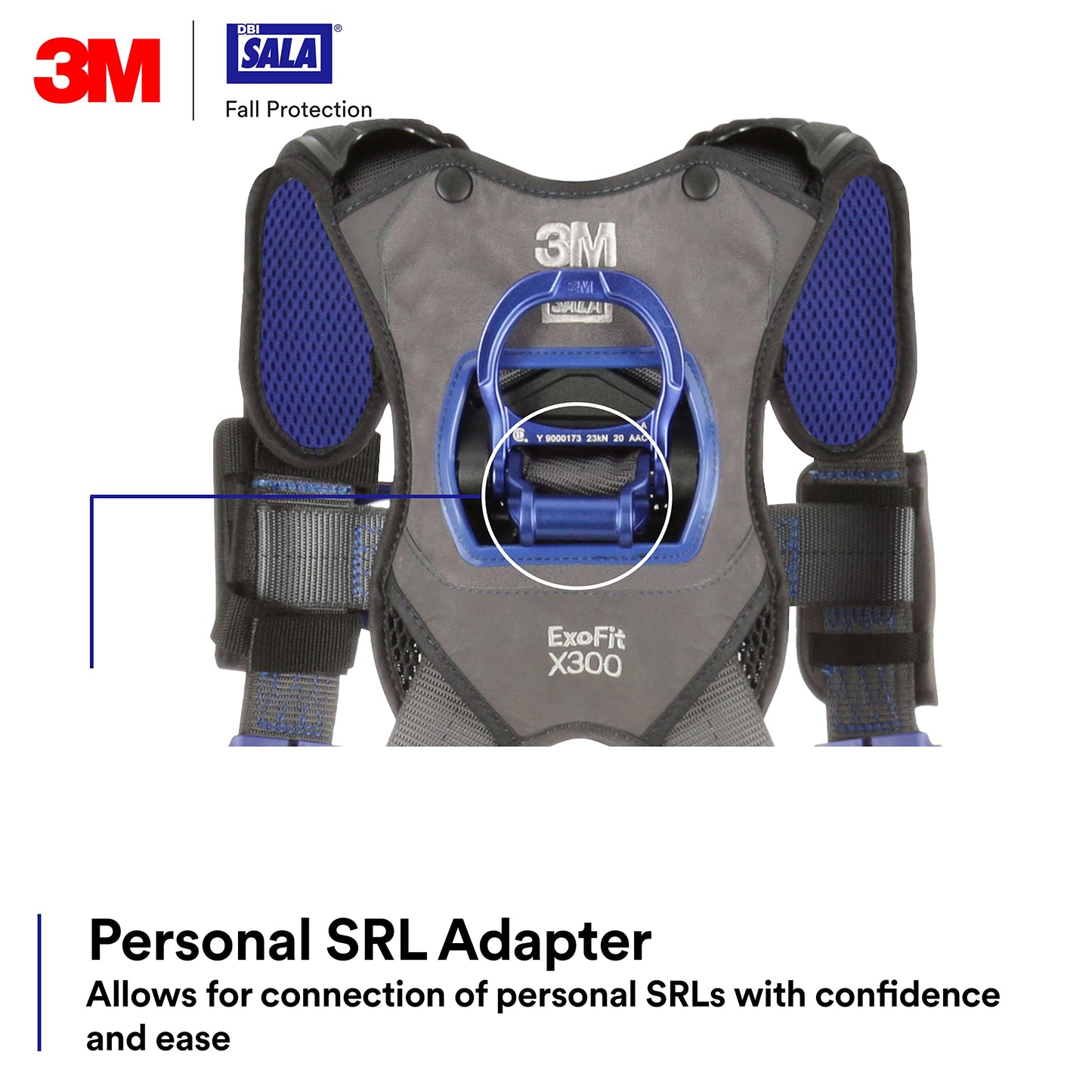 3M 1113154 DBI-SALA ExoFit X300 Comfort Construction Climbing Positioning Safety Harness Fall Protection, Aluminum Back, Front, Hip D-Rings, Auto-Locking Quick Connect Leg and Chest Buckles, Medium