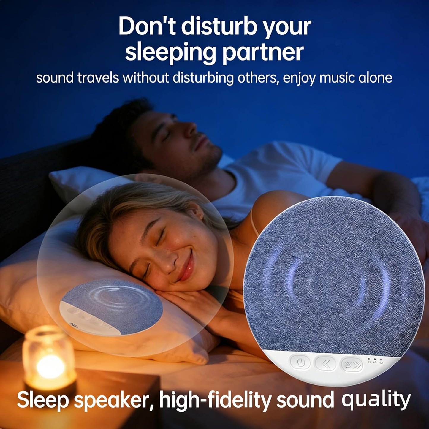 JYETLWJ 2026 1.1cm 5.4, New Bluetooth Pillow Speaker for Sleeping, Ultra-Thin Under Pillow Speaker with White Noise
