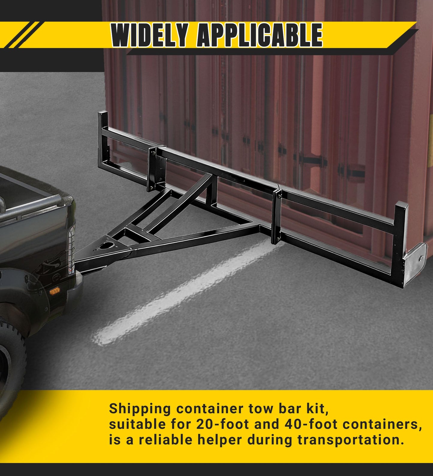 AvmrLc Upgraded Shipping Container Tow Bar Kit, New Material Shipping Container Truck Towing, Split Design for Easy Storage, Suitable for 20ft - 40ft Containers