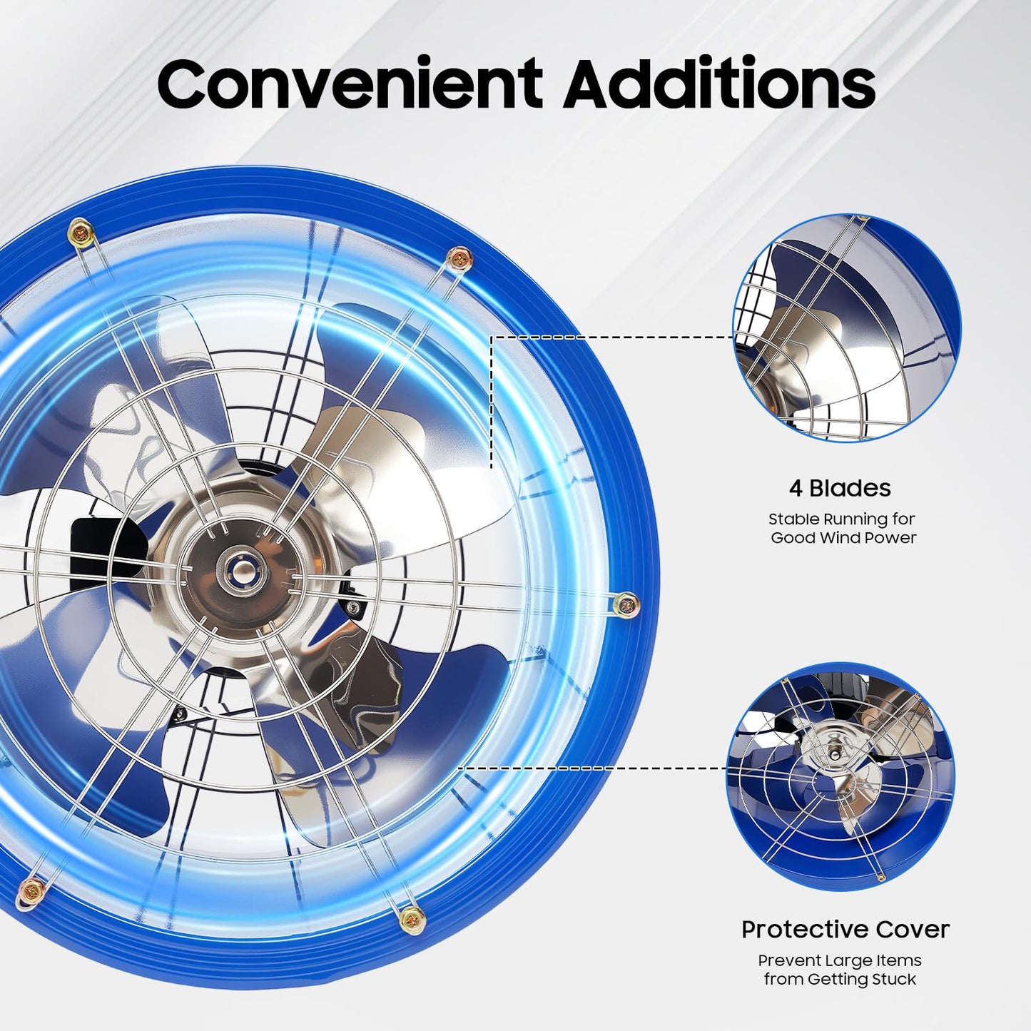 TBVECHI 16" Explosion-Proof Axial Fan - 1.5HP IP55 Aluminum Ventilation Blower for Paint Booths/Factory Workshops, 3800CFM Duct Fan with Anti-Spark Motor & UL Compliance ATEX Certified
