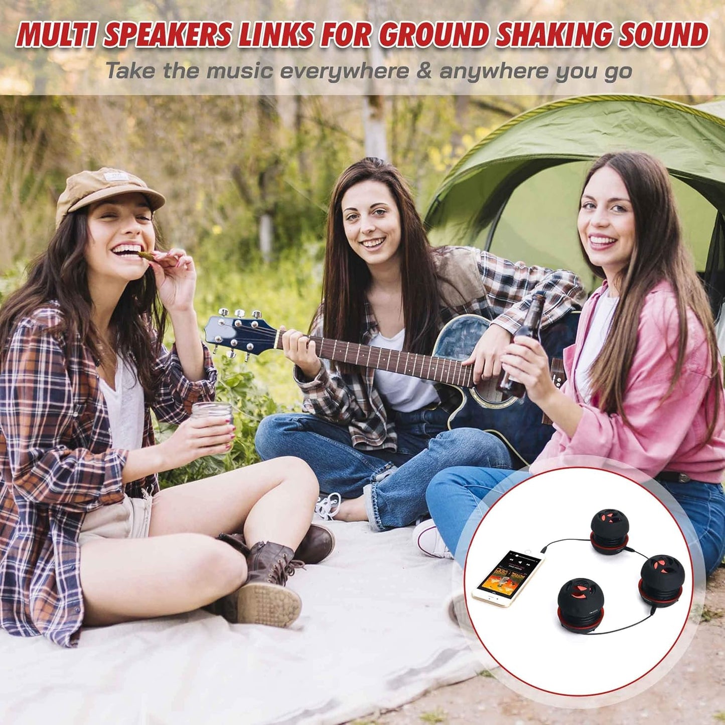 AYL MP3, 3.5mm Portable Bluetooth Speakers Mini Speaker, Ideal Beach Accessories, Unisex Gifts, Black, Perfect