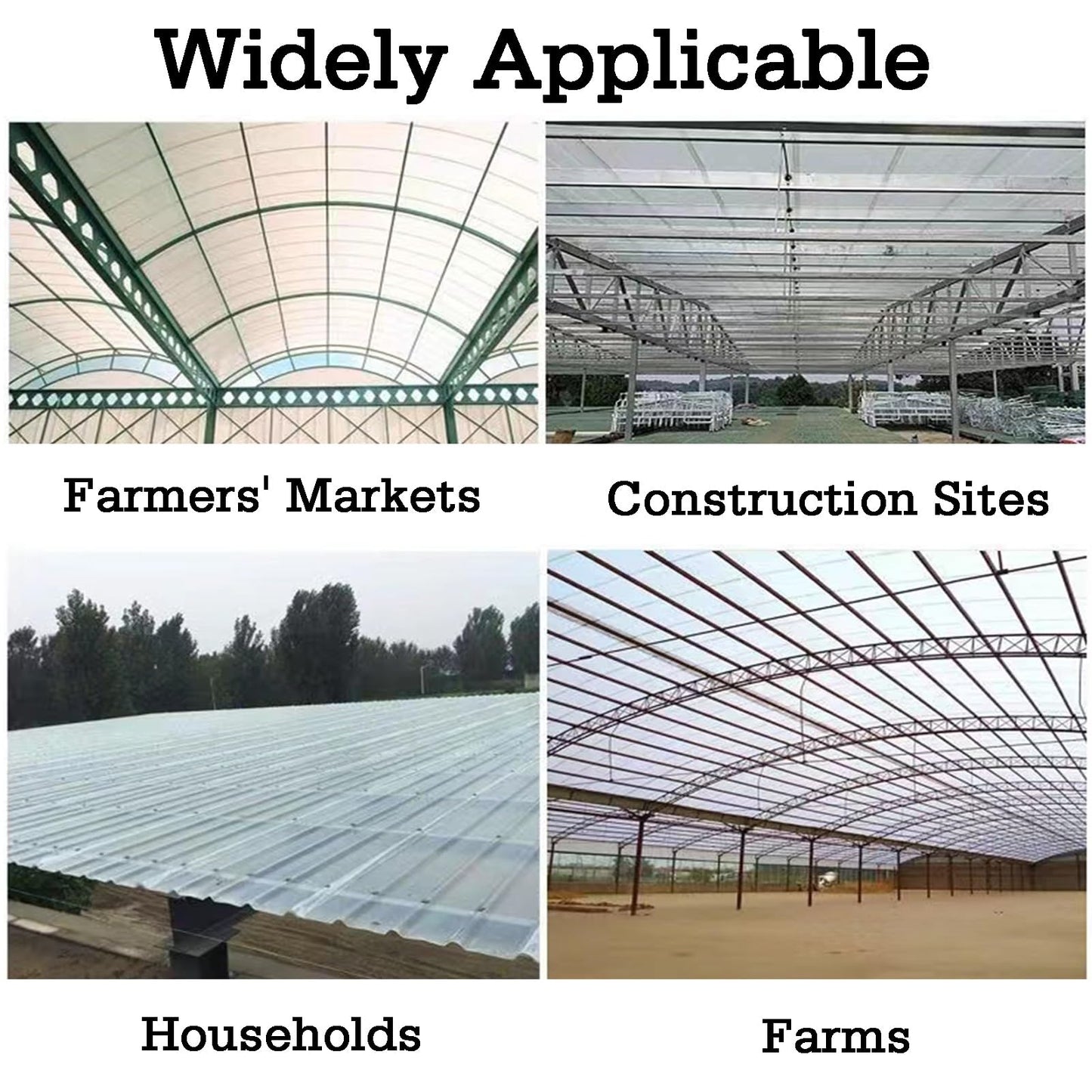 Translucent Roof Panel,Polycarbonate Alternative,Industrial Skylight,for Daylighting and Outdoor Courtyards Parking Use(100cm-5 Pieces,0.12cm)