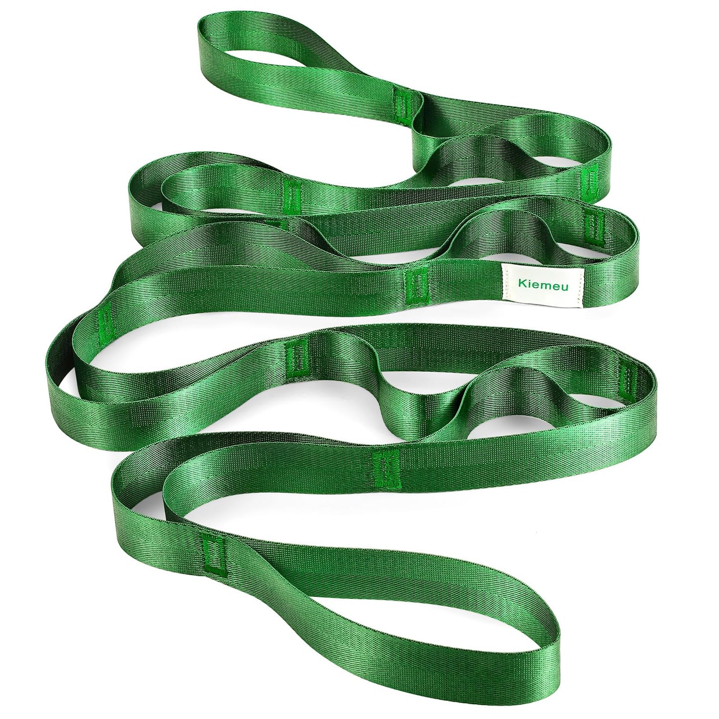 Kiemeu Stretch Strap With Loops For Physical Therapy, Yoga Straps For Stretching With Loops, Non-elastic Leg Straps For Knee Rehab, 8 ft Long x 1.2 inch Wide