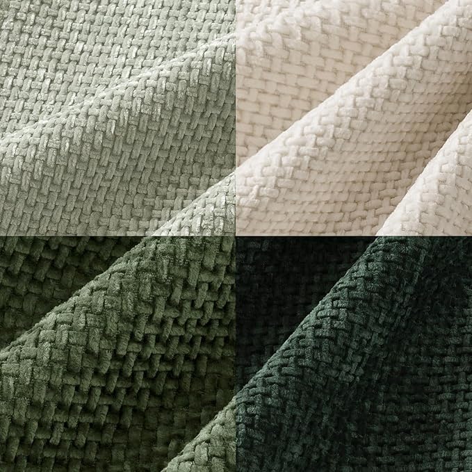 MIULEE Pack of 4 Couch Throw Pillow Covers 22x22 Inch Neutral Green Soft Decorative Chenille Pillow Covers Farmhouse Accent Cushion Covers for Boho Spring Home Decor Sofa Bedroom Living Room