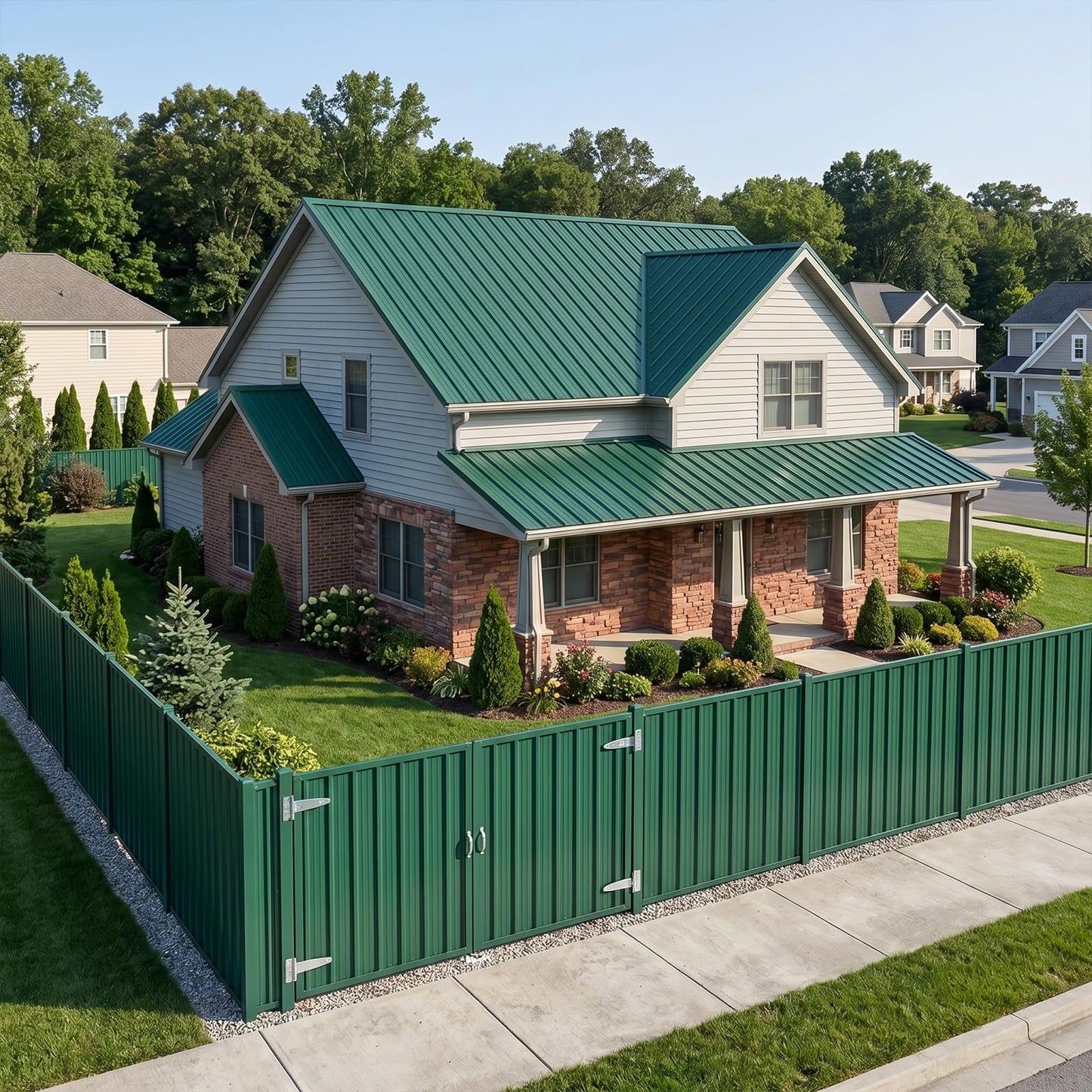 Metal Roofing Panels 12pcs, Galvanized Steel Roof Panels L43.3×W17.7 Inch, Corrugated Tin Roofing Panels Roof Protector, for Garages Coop Chicken Sheds Stables Patio (Green)