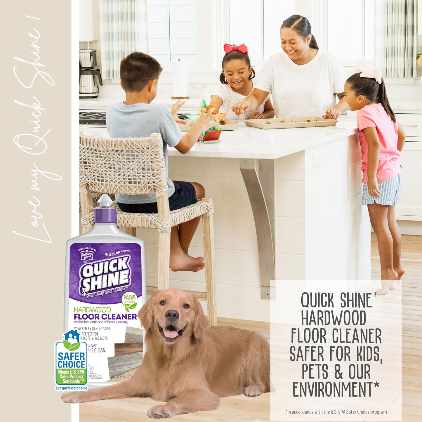 Quick Shine Hardwood Floor Cleaner - 27oz 2-Pack | Streak-Free, No Rinse Formula | Effective Dirt & Scuff Removal