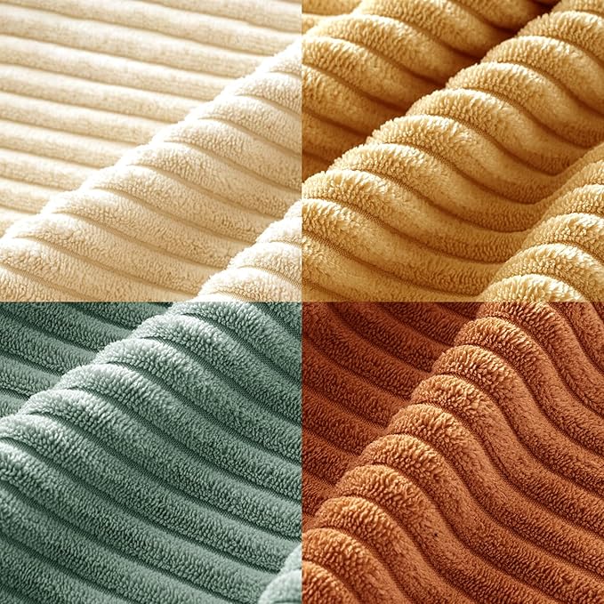 MIULEE Boho Farmhouse Throw Pillow Covers 18x18 Inch Set of 4 Summer Modern Natural Decorative Cushion Covers Soft Corduroy Spring Decor for Couch Bed Sofa Living Room Orange Teal Gradient Series