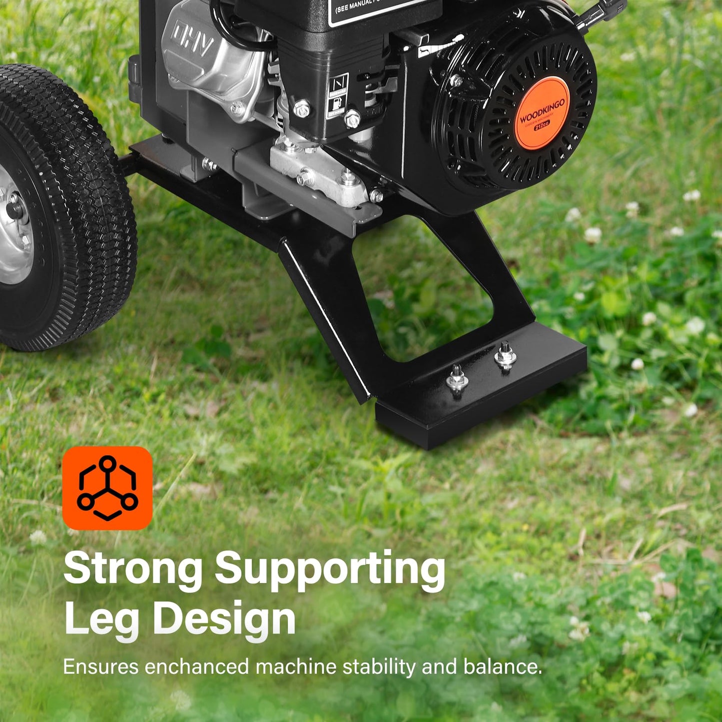 WOODKINGO Mini Wood Chipper Shredder Mulcher Heavy Duty 7HP Compact Design 3" Inch Max Capacity 212cc Gas Powered Engine 4-Stroke Fast Chipping Chopping for Forestry, Gardens,Landscaping(WK-02)