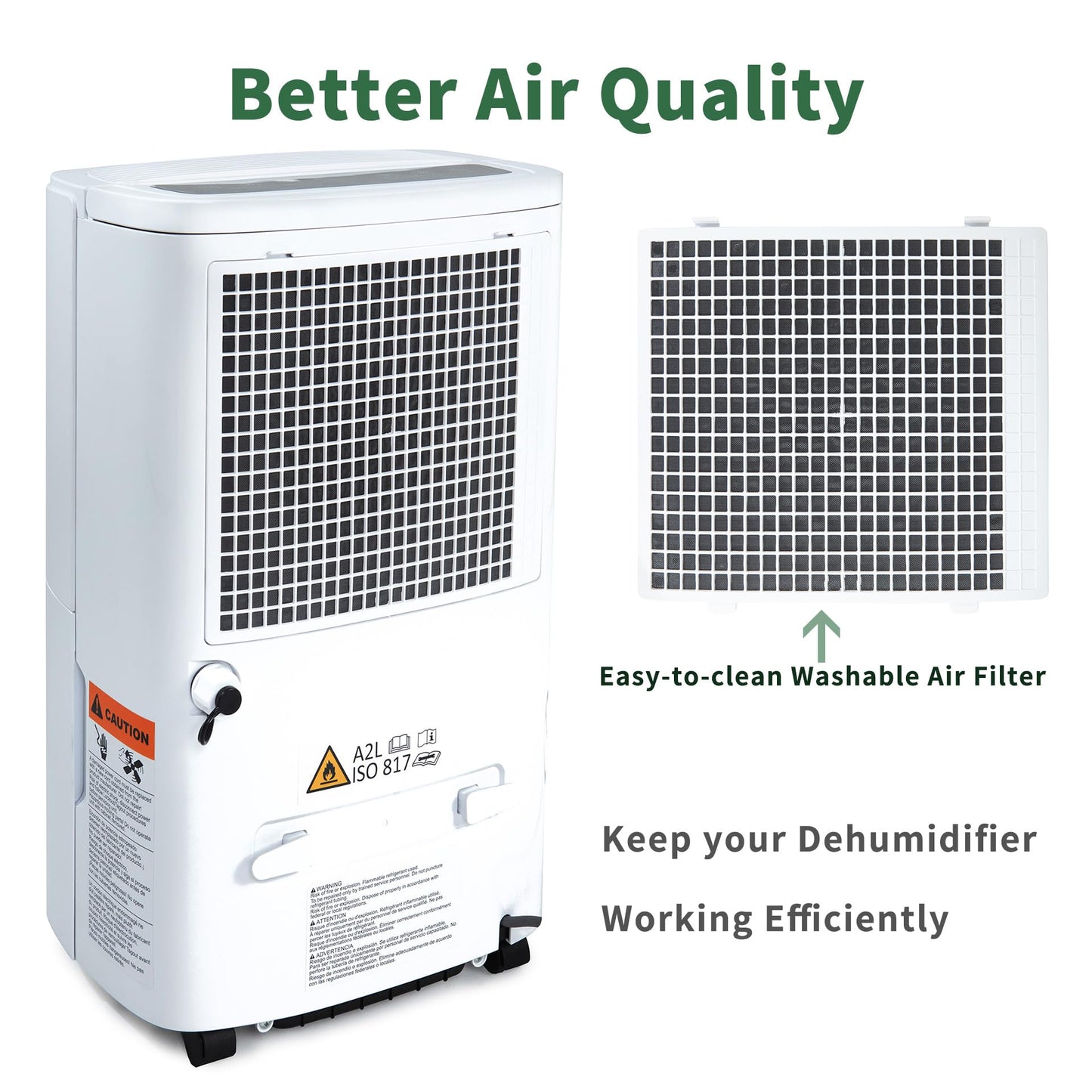 Uhome 150 Pints Dehumidifier with Pump - 7000 Sq. Ft Quiet Dehumidifier for Home, Large Basement, Storages and Large Rooms with 1.85Gallon Water Tank