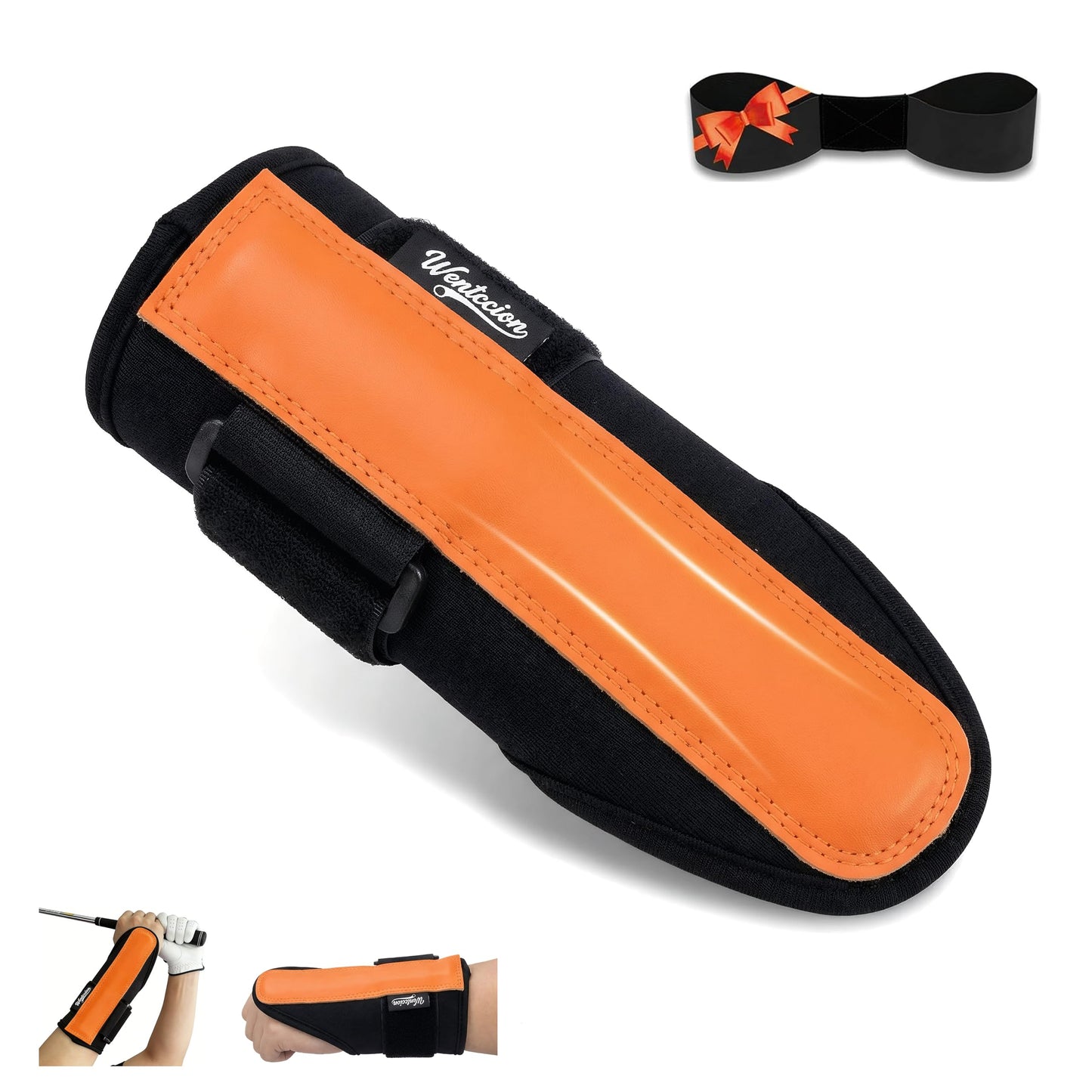 WENTCCION Golf Wrist Brace & Golf Swing Trainer Aid - Ambidextrous Hinge Training Support with Medical-Grade Splint, Post-Injury Recovery & Swing Correction for Men Women