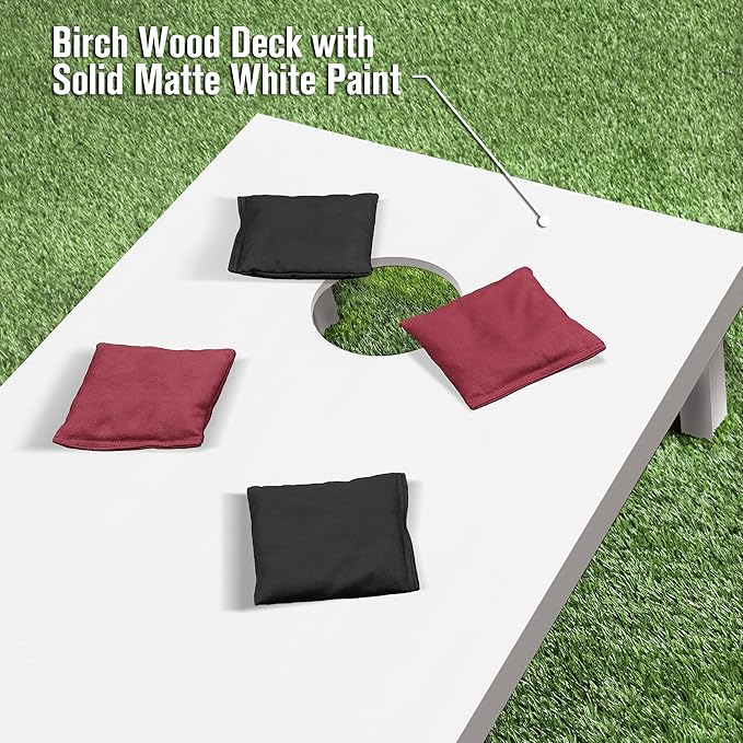 GoSports 4 ft x 2 ft Regulation Size Wooden Cornhole Boards Set - Includes Carrying Case and Over 100 Optional Bean Bag Colors
