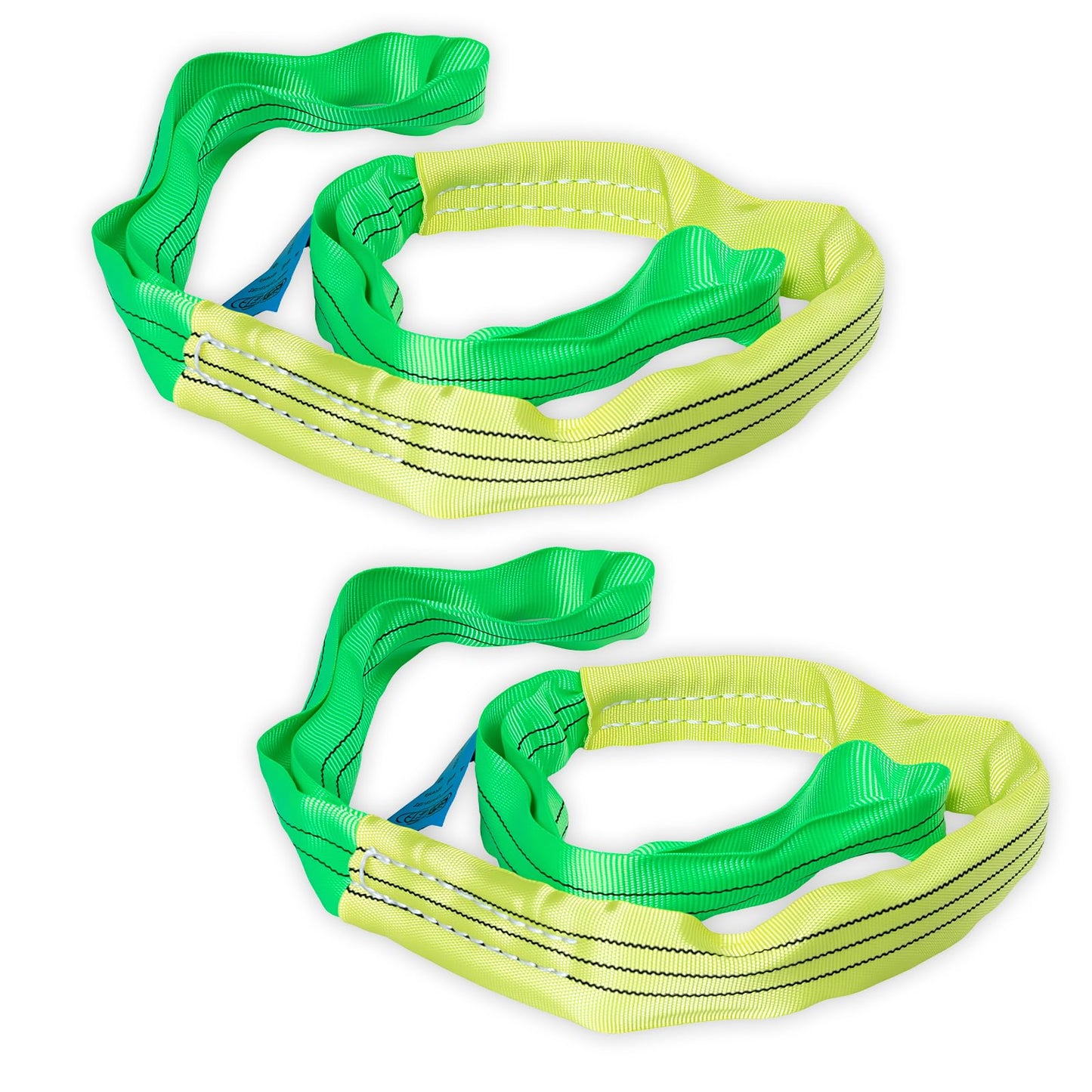 Kivomot, Durable 2-Inch Wide, 5-Foot Long, 2-Pack, Round Sling, 4400 lbs Capacity, Endless Loop Nylon Rigging Sling for Heavy Duty Lifting, Hoisting, and Rigging, Flexible Spanset Rigging Straps