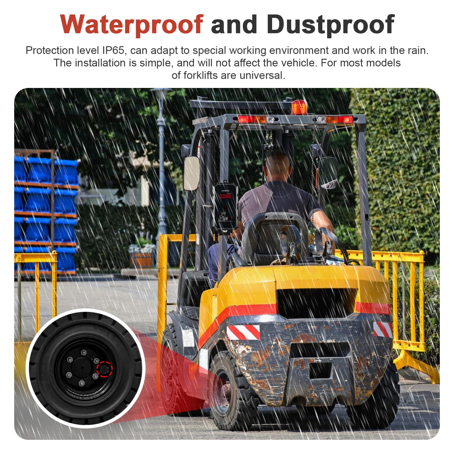 Speed Limit Alarm for Forklift with Remote Overspeed Alarm Siren Horn 120db Forklift Speed Limiter Warning Light Waterproof IP67 Fork Truck Safety System DC12~48V