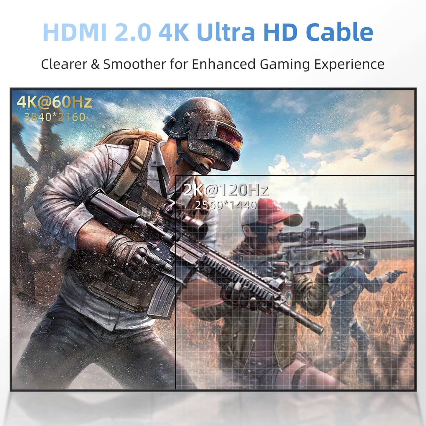 4K 50FT 2.0 4K@60Hz 2K@120Hz, 3D PS4/PS5 Diyanisly Hdmi Cable Ultra, High Speed HDMI Cable, Support ARC, Ethernet Audio