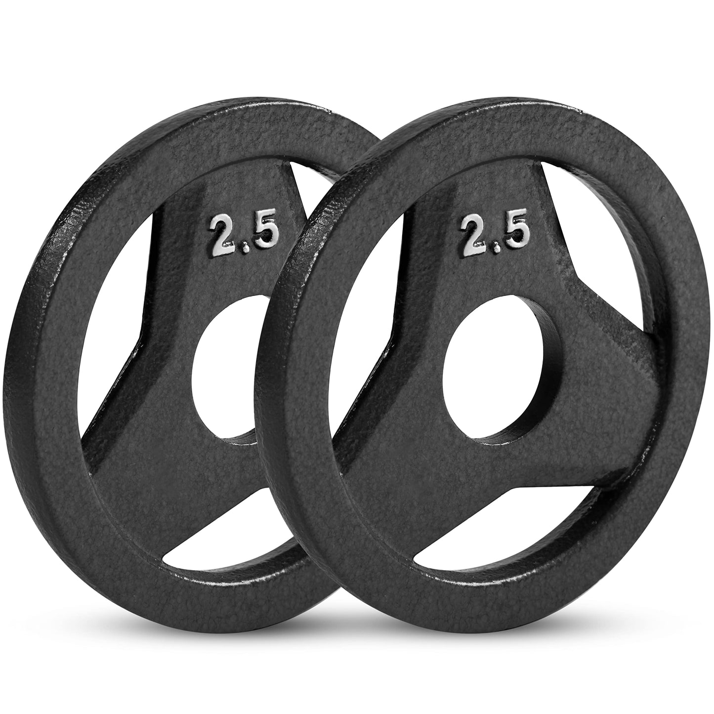 JFIT Cast Iron Olympic 2-Inch Grip Plate for Barbell, 2.5 Pound Set of 2 Plates Iron Grip Plates for Weightlifting, Crossfit - 2” Weight Plate for Bodybuilding