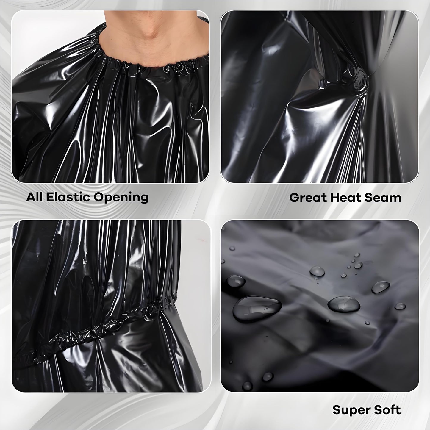 Swibow Heavy Duty Sauna Suit Men Women Weight Loss Exercise Slim Gym Fitness Workout Anti-Rip Sweat Sauna Suits (Black, L)
