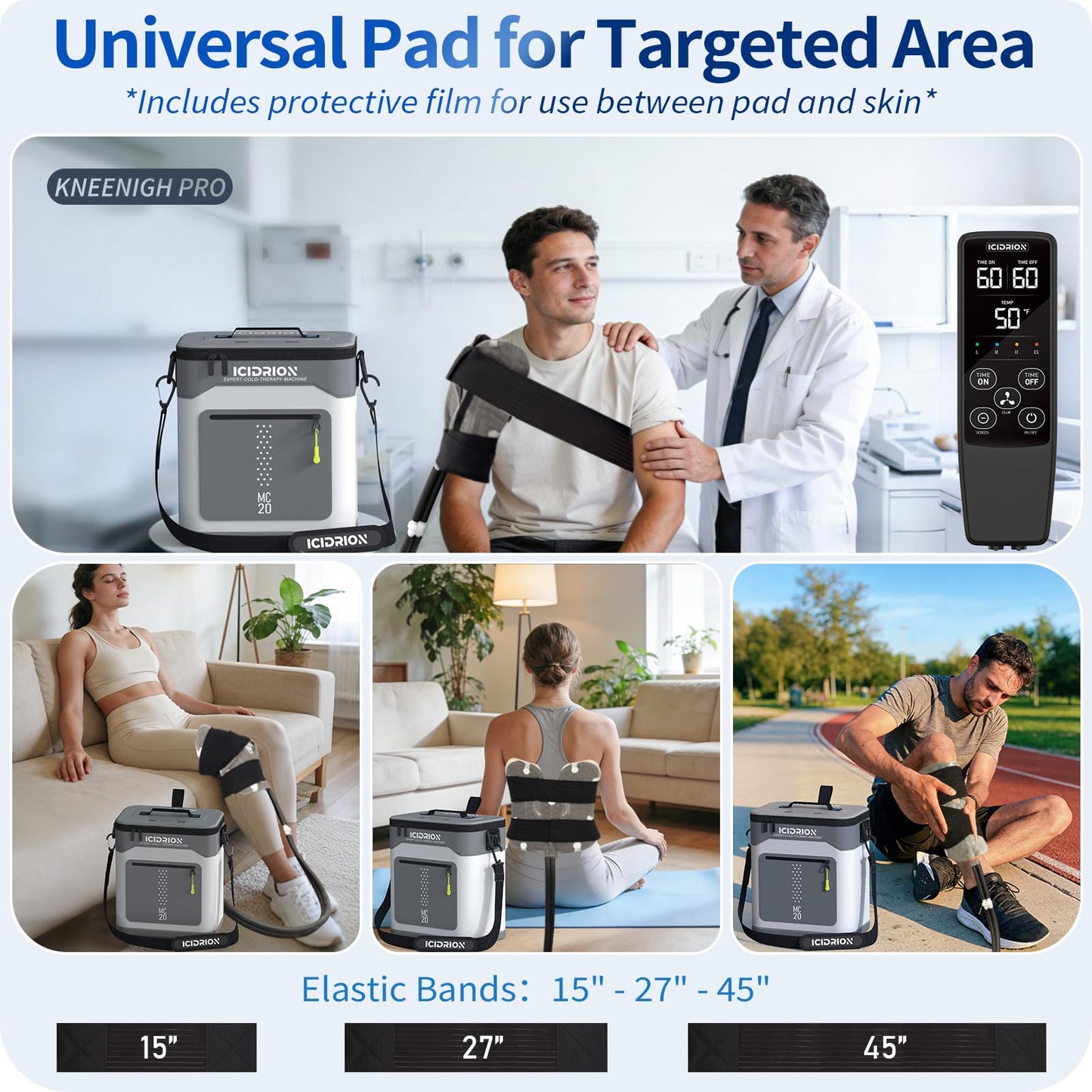 Ice Machine for Knee After Surgery, Programmable Cold Therapy Machine w/Temp Disp, 12H Knee Ice Machine Pain Relief, 12QT/Ultra-Quiet,Cryotherapy for Knee Replacement Shoulder Hip