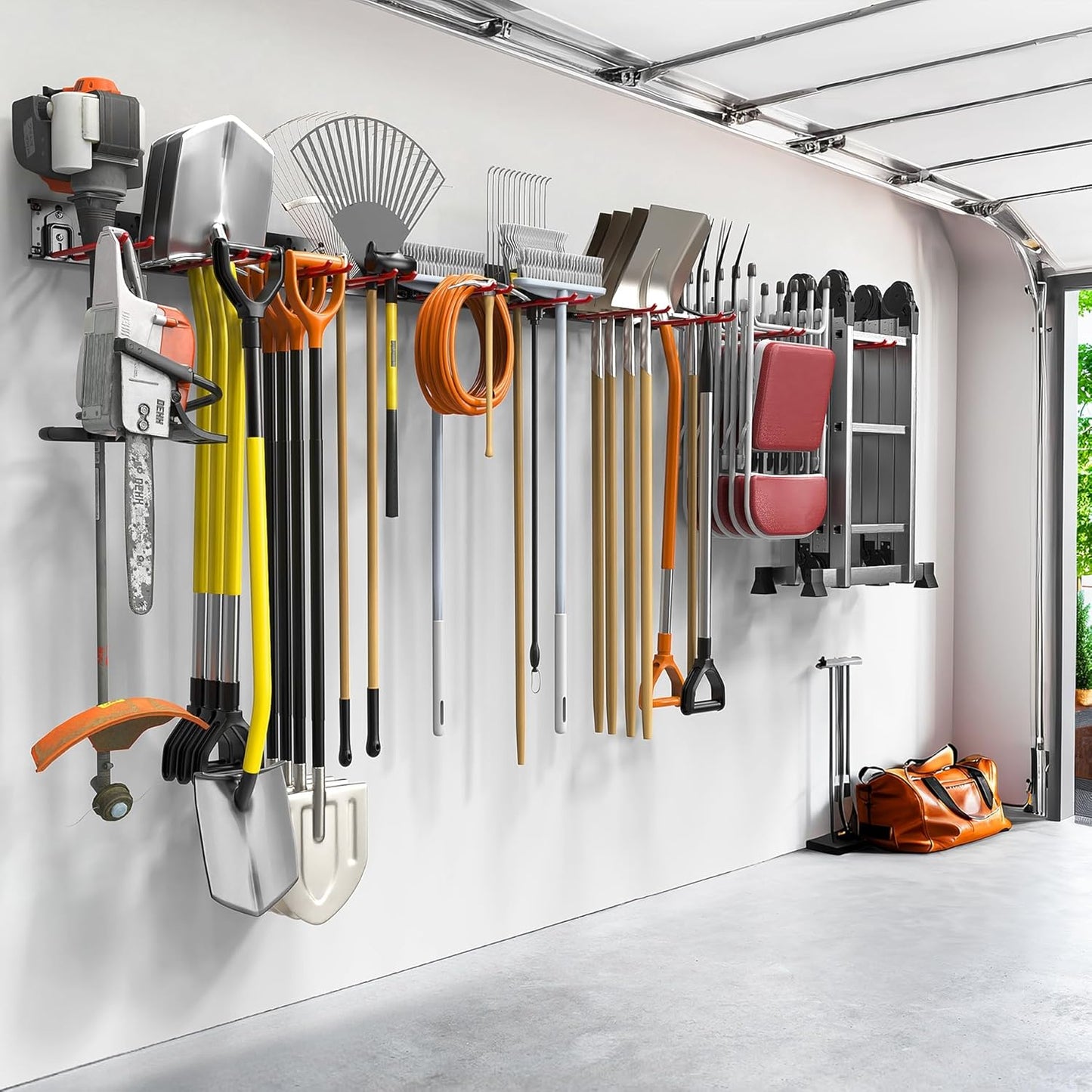 TORACK Garden Tool Organizer - Wall-Mounted Storage Rack for Shovels, Rakes, and Brooms | Space-Saving Design