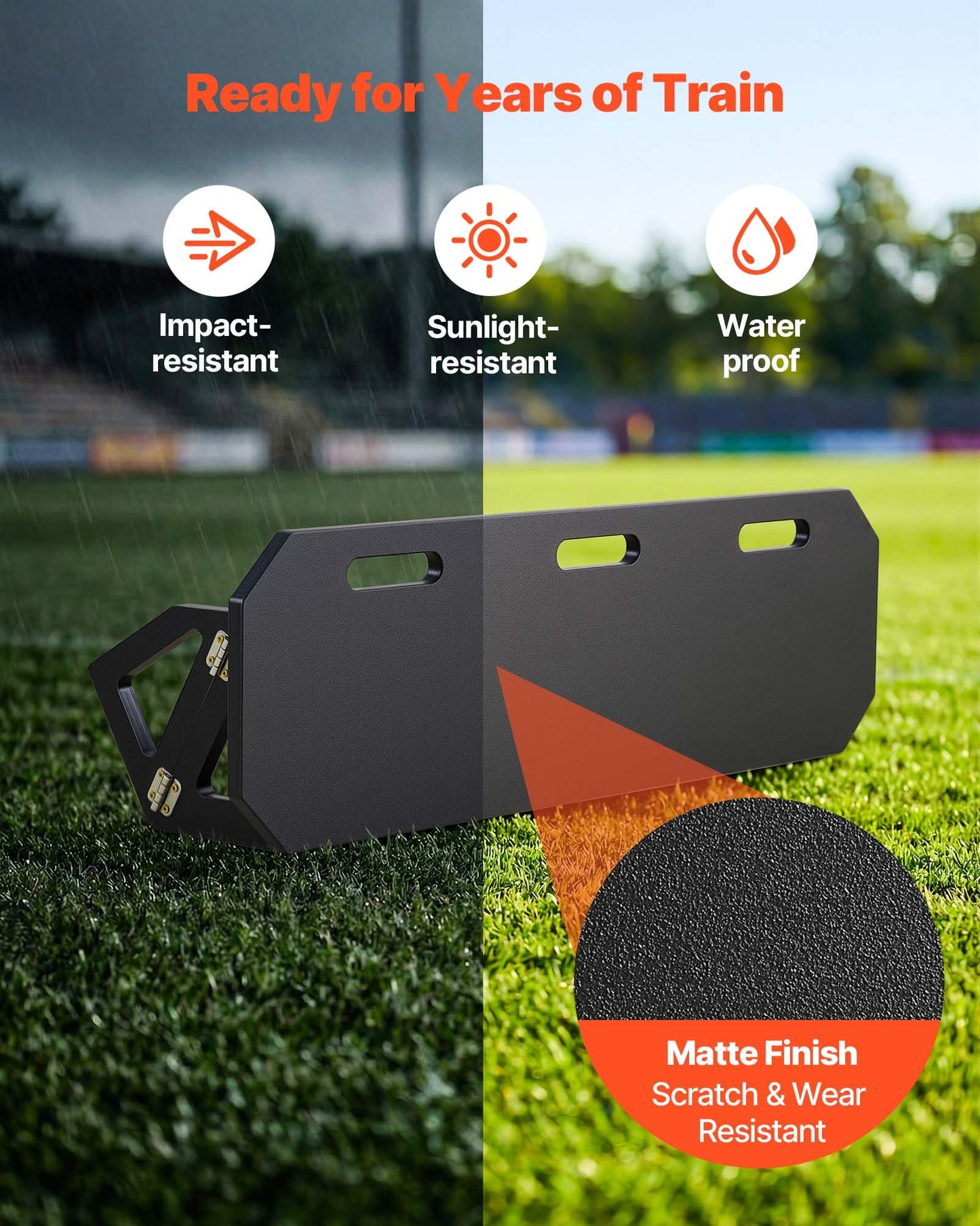 VEVOR Upgrade 3-Angles Soccer Rebounder Board, 40 x 12 in Portable Soccer Rebound Wall, HDPE Sports Kick Back Trainer, Soccer Training Equipment for Passing & Reaction Skills
