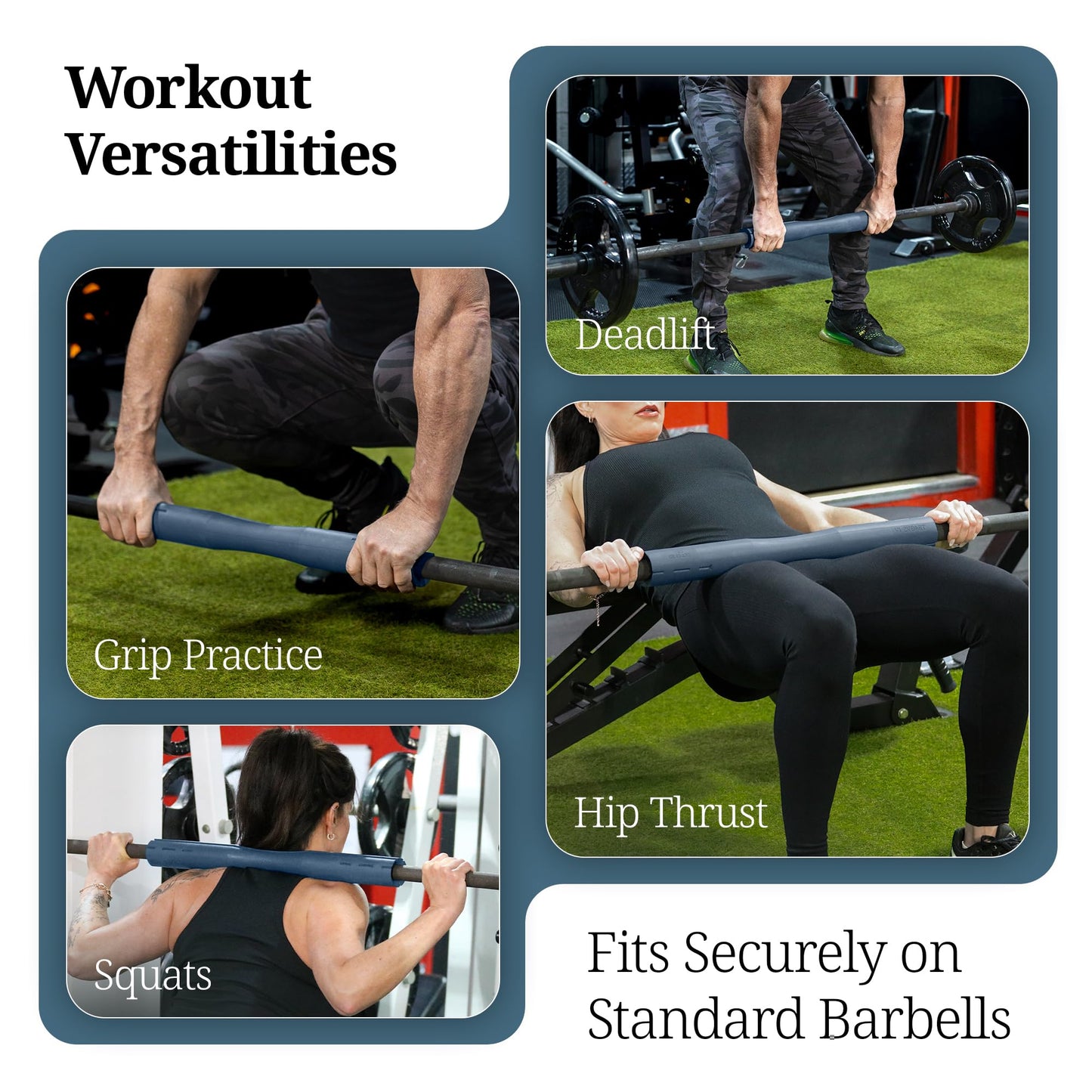 Tribus Grips Dense Rubber Barbell Adapter for Squats & Strength Training – Anti-Slip Design – Fits Standard & Olympic Barbells – Compact Durable Alternative to Foam Squat Pads