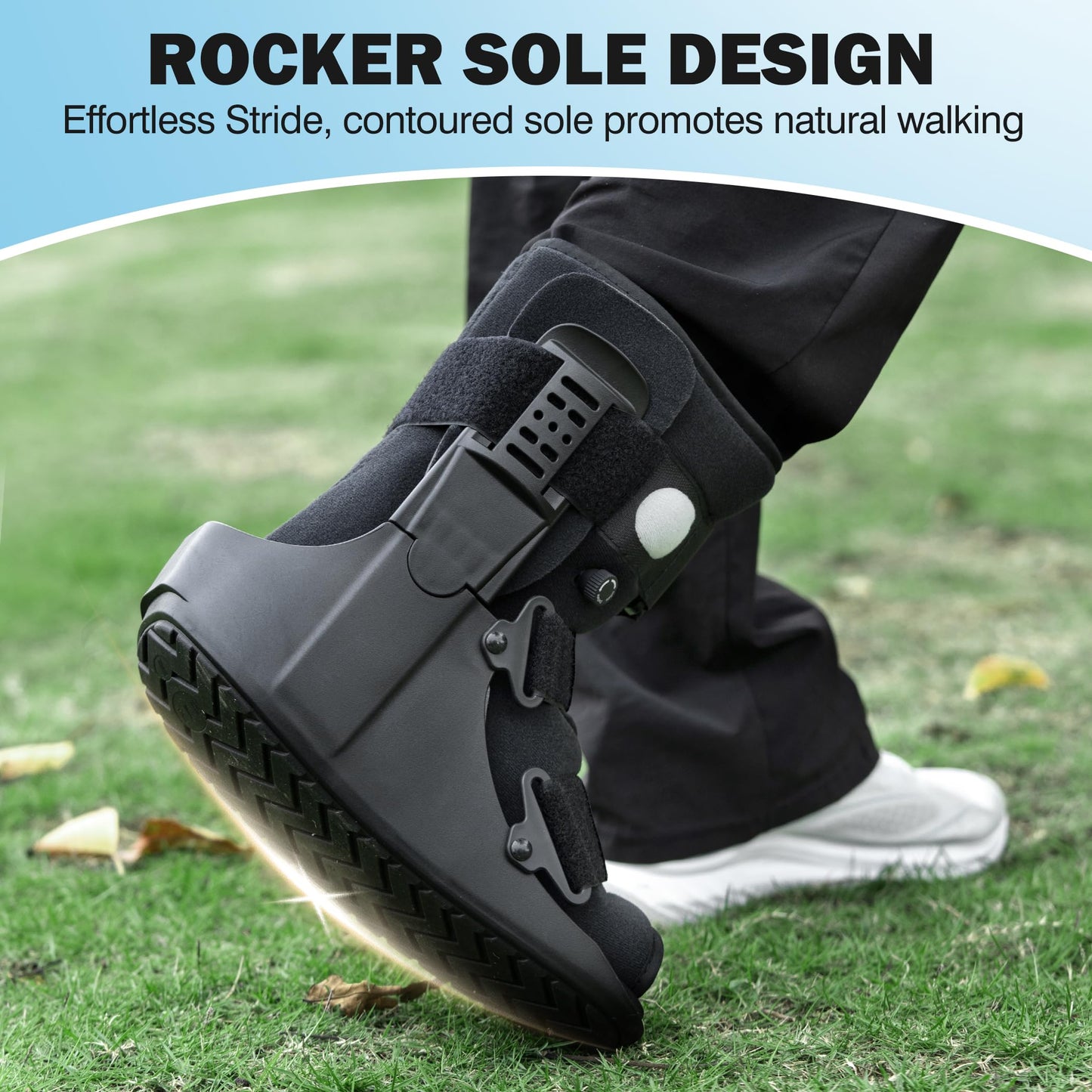 honarry Walking Boot for Broken Foot & Injuries - Lightweight Medical Boot with Anti-Slip Sole, Adjustable Straps & Rigid Support for Ankle/Foot Recovery M