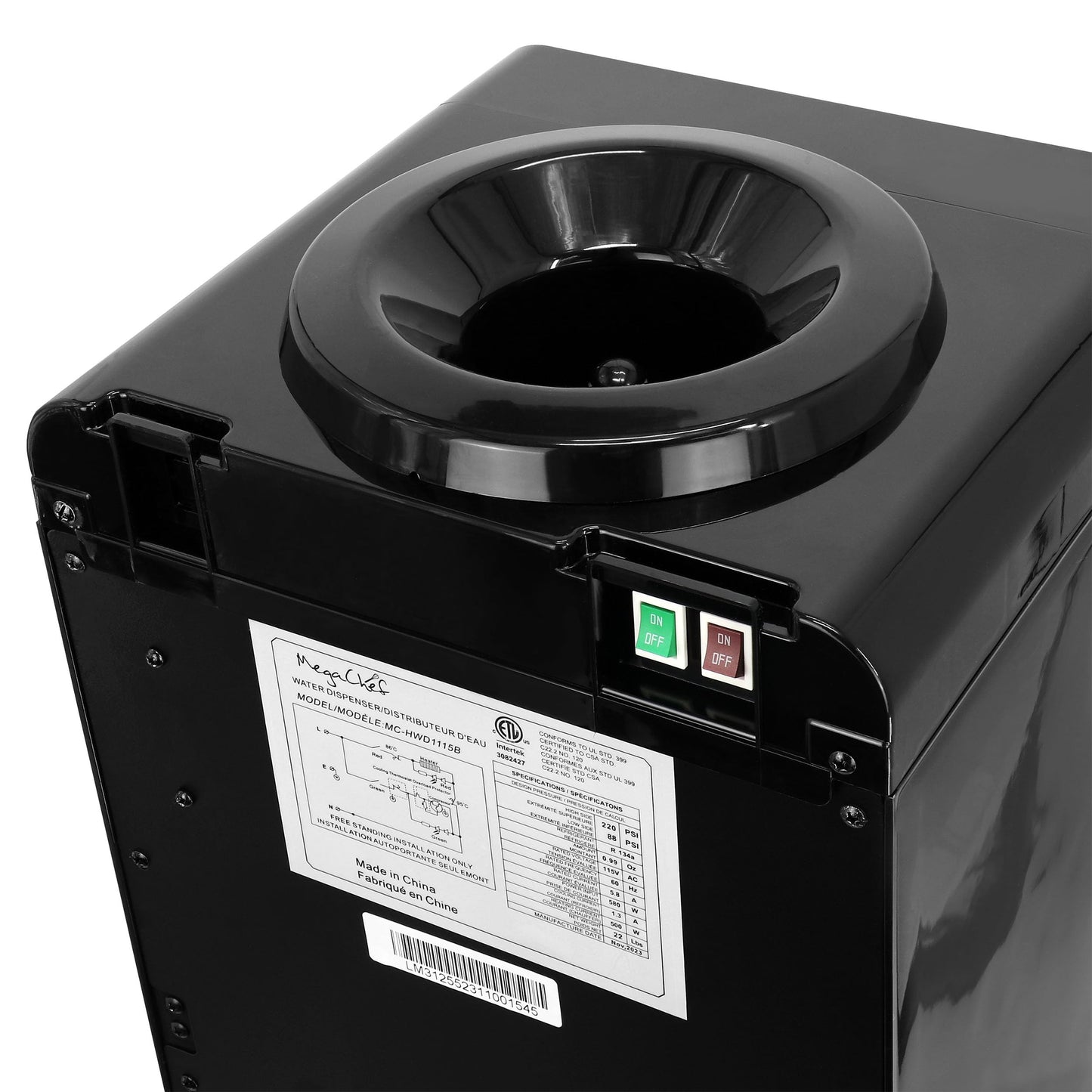 MegaChef Hot/Cold Water Dispenser (Stainless Steel, 5 Gallon)