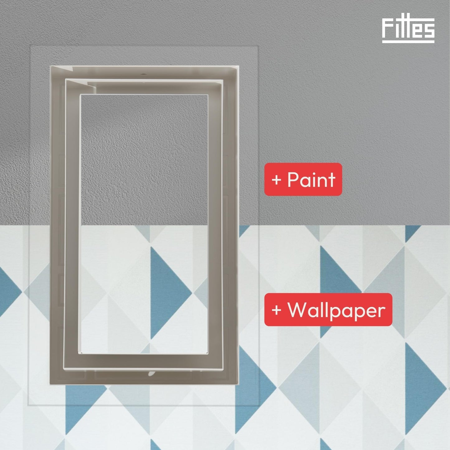 Fittes Framed Wall Vent [Luxe+], Steel HVAC Air Return Register Cover, Customizable Adjustable Increased Airflow Solution for Home or Ceiling, 15-Min DIY Setup, Damper Included – 8"x14" – White