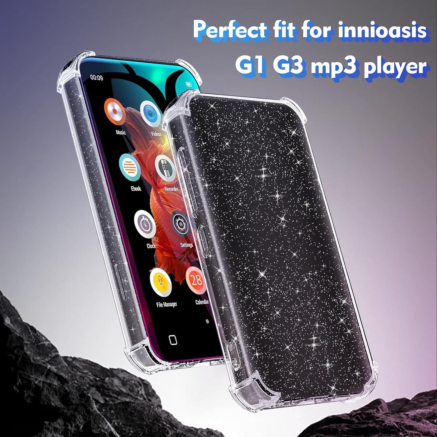 Aippdo G1 G3 Mp3 4.0 inch, Case for innioasis Player, TPU Clear Case, Anti-Scratch, Shock Absorption, Crystal Clear