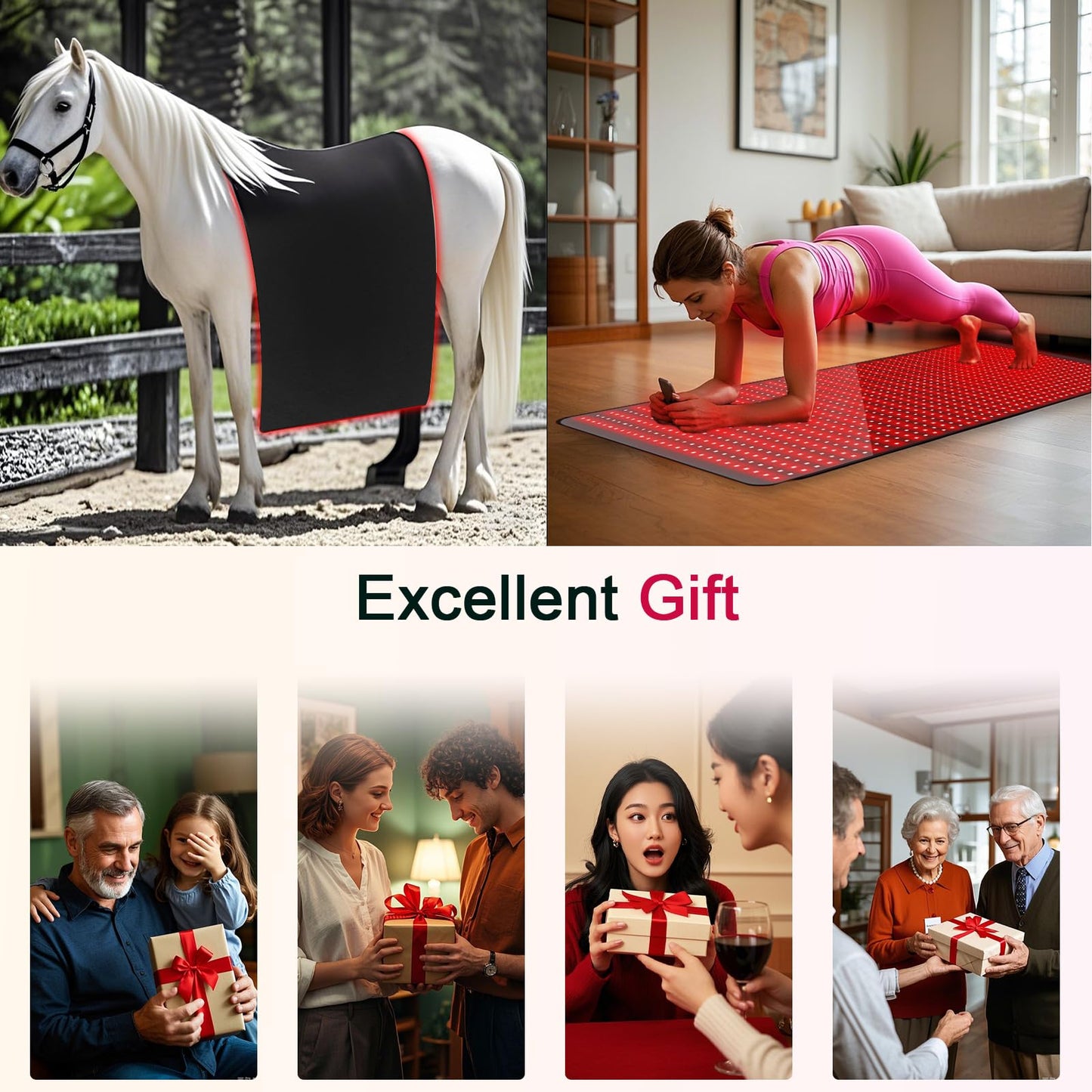 Full Body Red Light Therapy Mat - 71"x35" Bed Size Infrared Red Light Mat, 1350pcs LEDs 3 Wavelengths 4 Modes 5 Levels, Ideal Relaxation, Father's Day Gift for Spring Wellness, Muscle & Skin Care