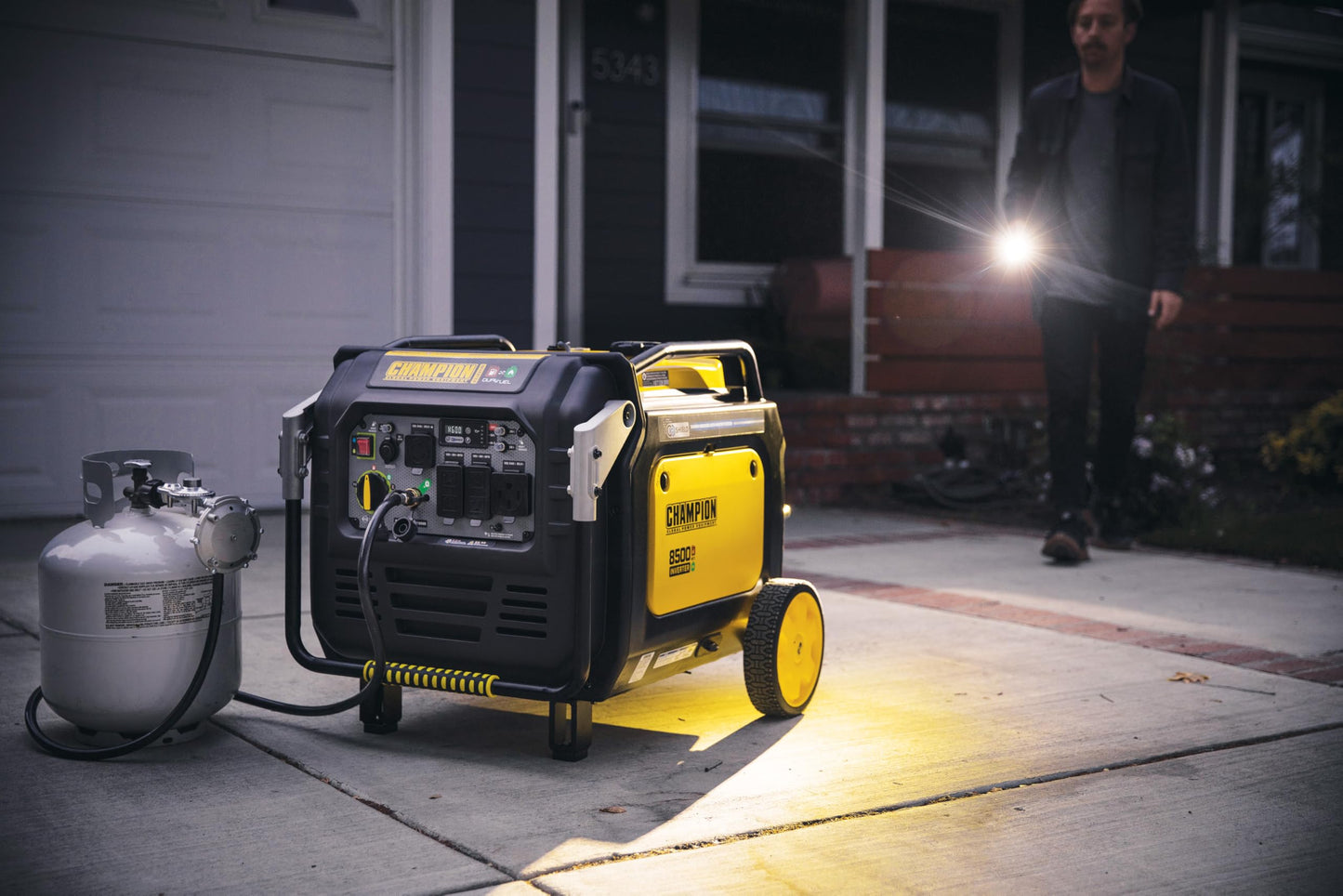 Champion Power Equipment 8500-Watt Electric Start Dual Fuel Home Backup Portable Inverter Generator with Quiet Technology and CO Shield