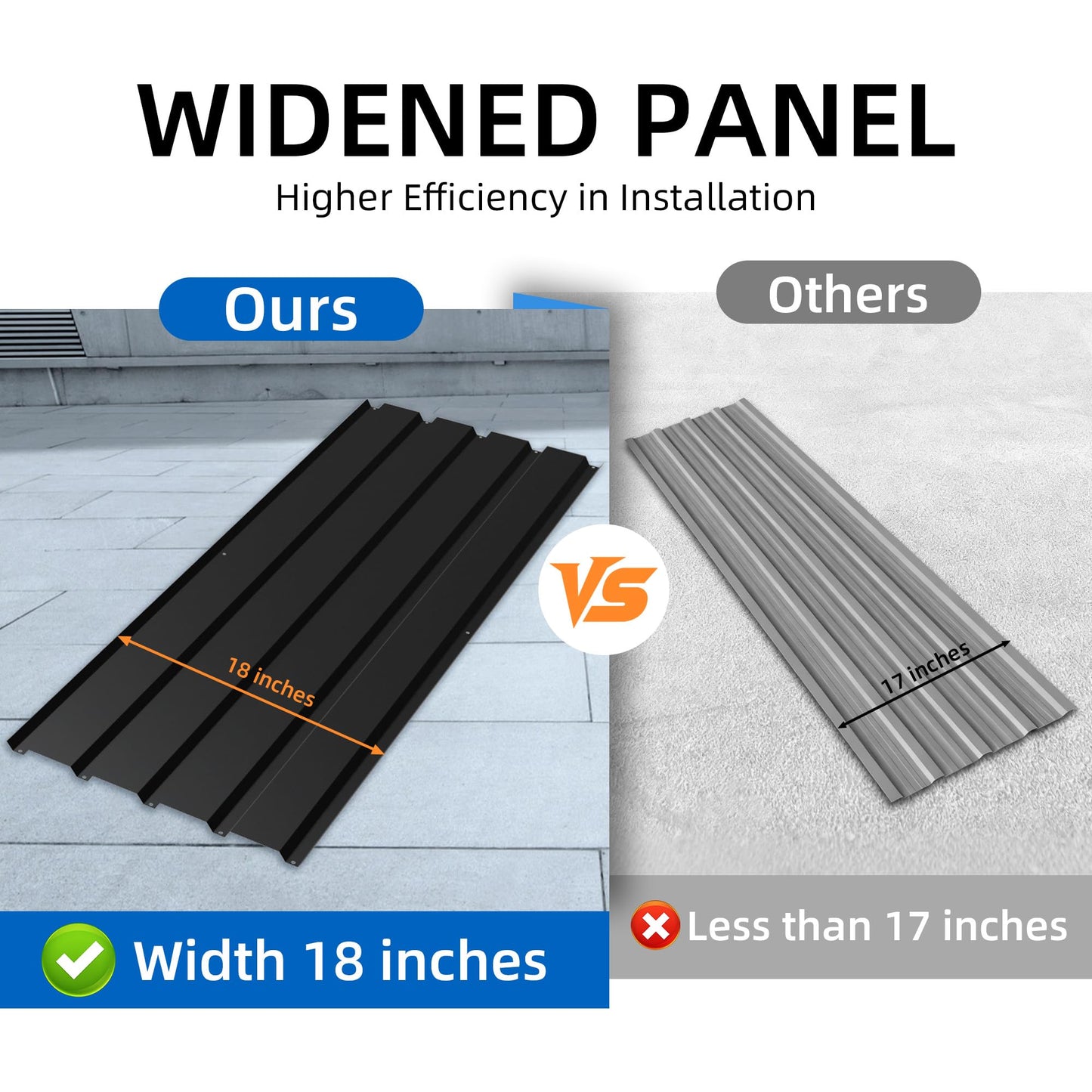 Metal Roof Panels,L42.5×W18 in20 pcs, Galvanized Steel Roofing Sheets, Anti-Rust & UV-Resistant, Lightweight Yet Sturdy, Perfect for Barns, Garages, Patios & Industrial Use