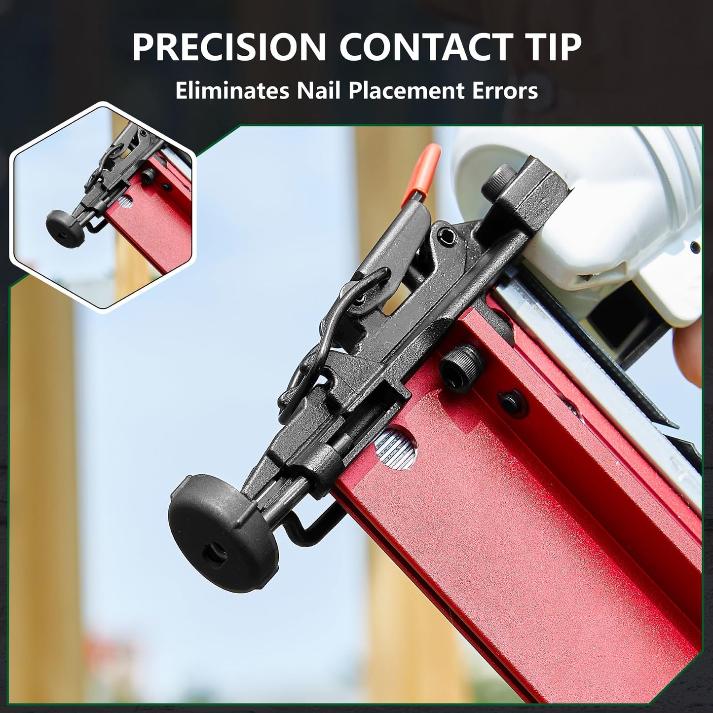 Kingou NT65-F Mexican Style 16 Gauge Pneumatic Finish Nailer, Lightweight 3.8lbs Pro Finish Nail Gun with 1″ to 2-1/2″ Finish Nails, Ideal for Molding, Chair Rail, Cabinetry and Trim Work