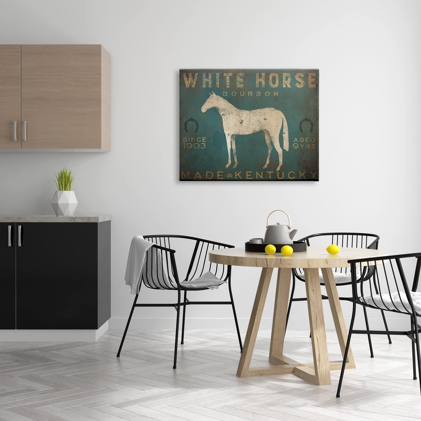 Stupell Industries 'White Horse Bourbon Vintage Sign', Canvas Art, 40 x 30 Inches, Easy to Hang and Sturdy, Made in USA, by Ryan Fowler