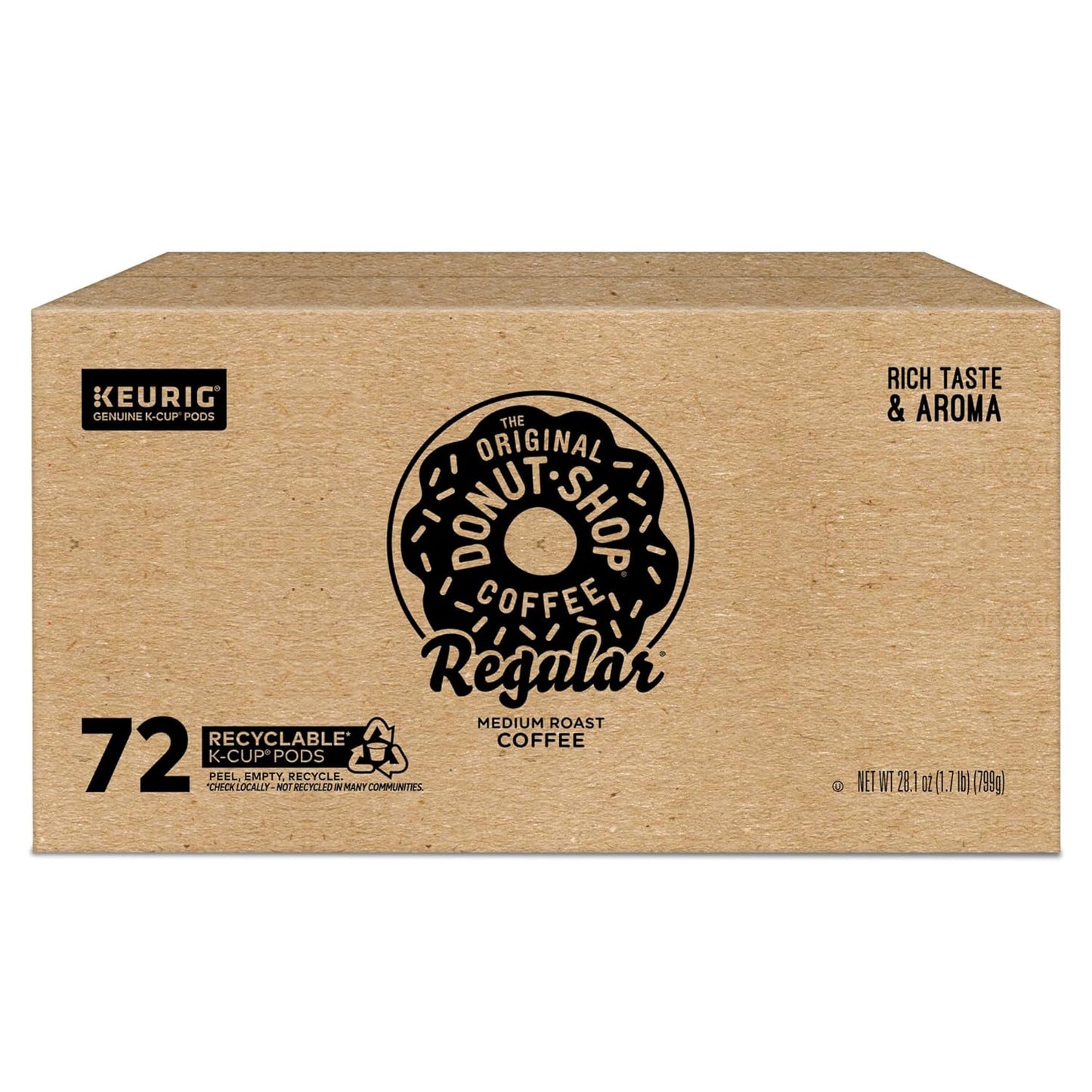 Original Donut Shop K-Cup Pods - Medium Roast Coffee, 72 Count | Single-Serve Convenience
