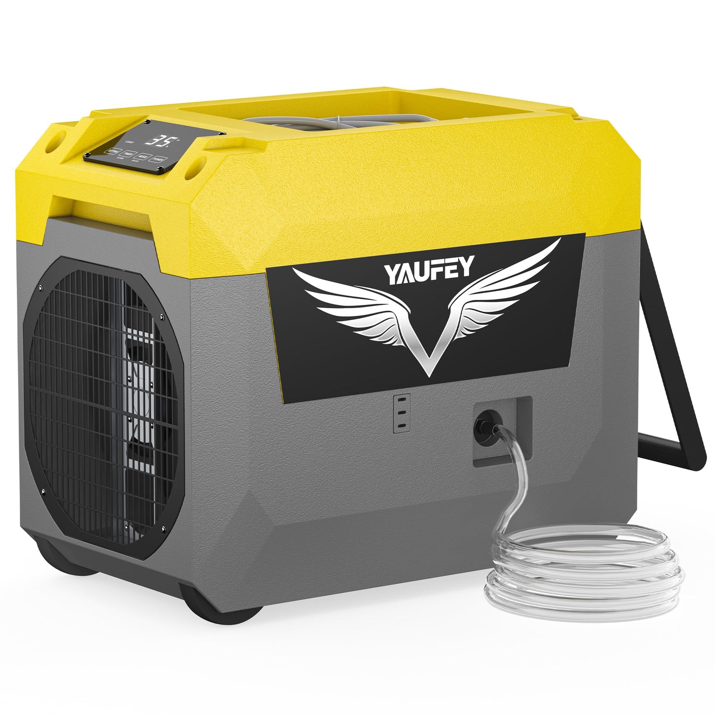 Yaufey 150 Pints Commercial Dehumidifier with Pump for Basement, Crawl Space & Water Damage Restoration，Large Dehumidifier up to 7000 Sq.Ft for Industry - 5-Year Quality Coverage