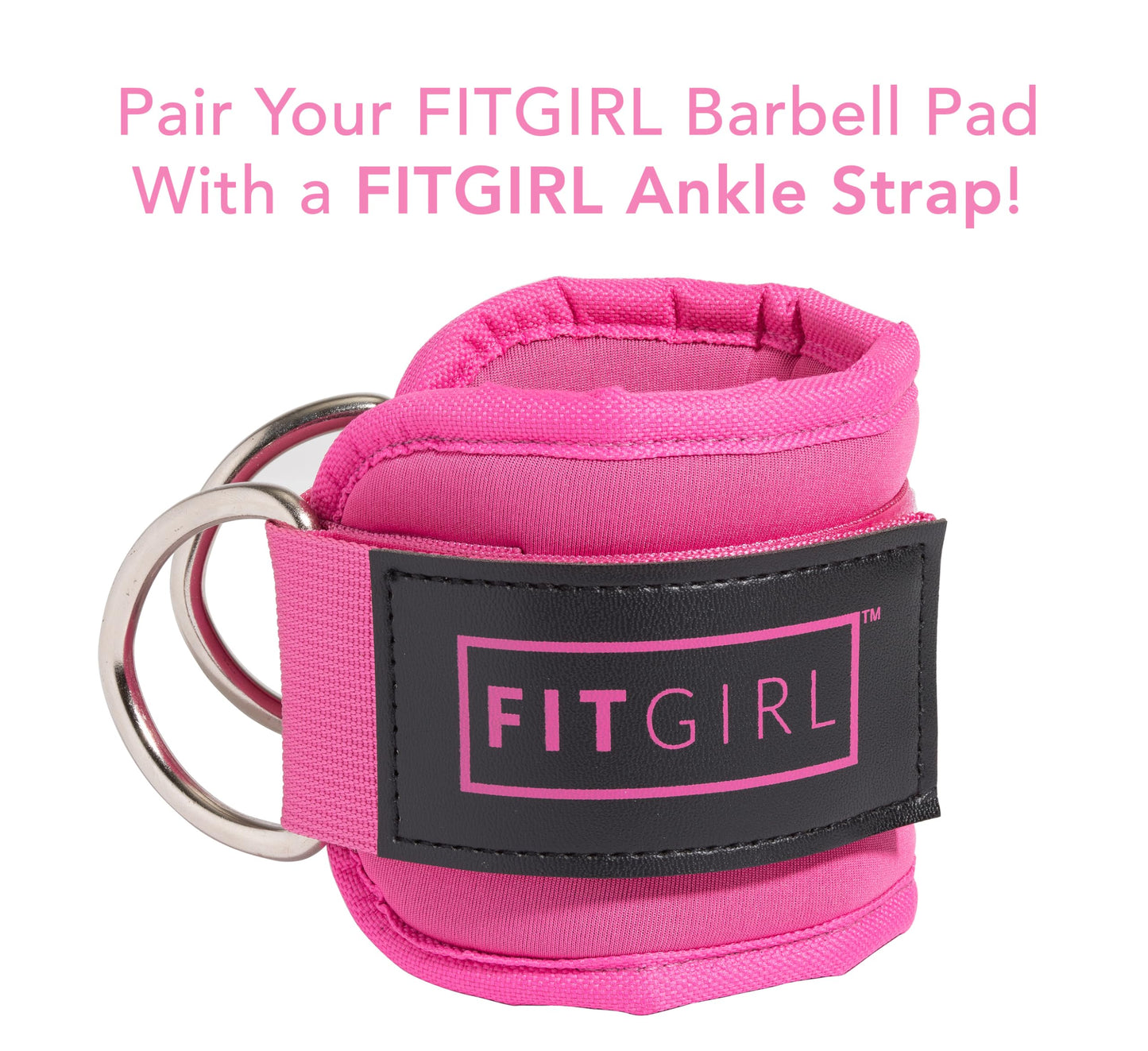 FITGIRL - Squat Pad and Hip Thrust Pad for Leg Day, Barbell Pad Stays in Place Secure, Thick Cushion for Comfortable Squats Lunges Glute Bridges, Olympic Bar and Smith Machine (Deluxe Pink)