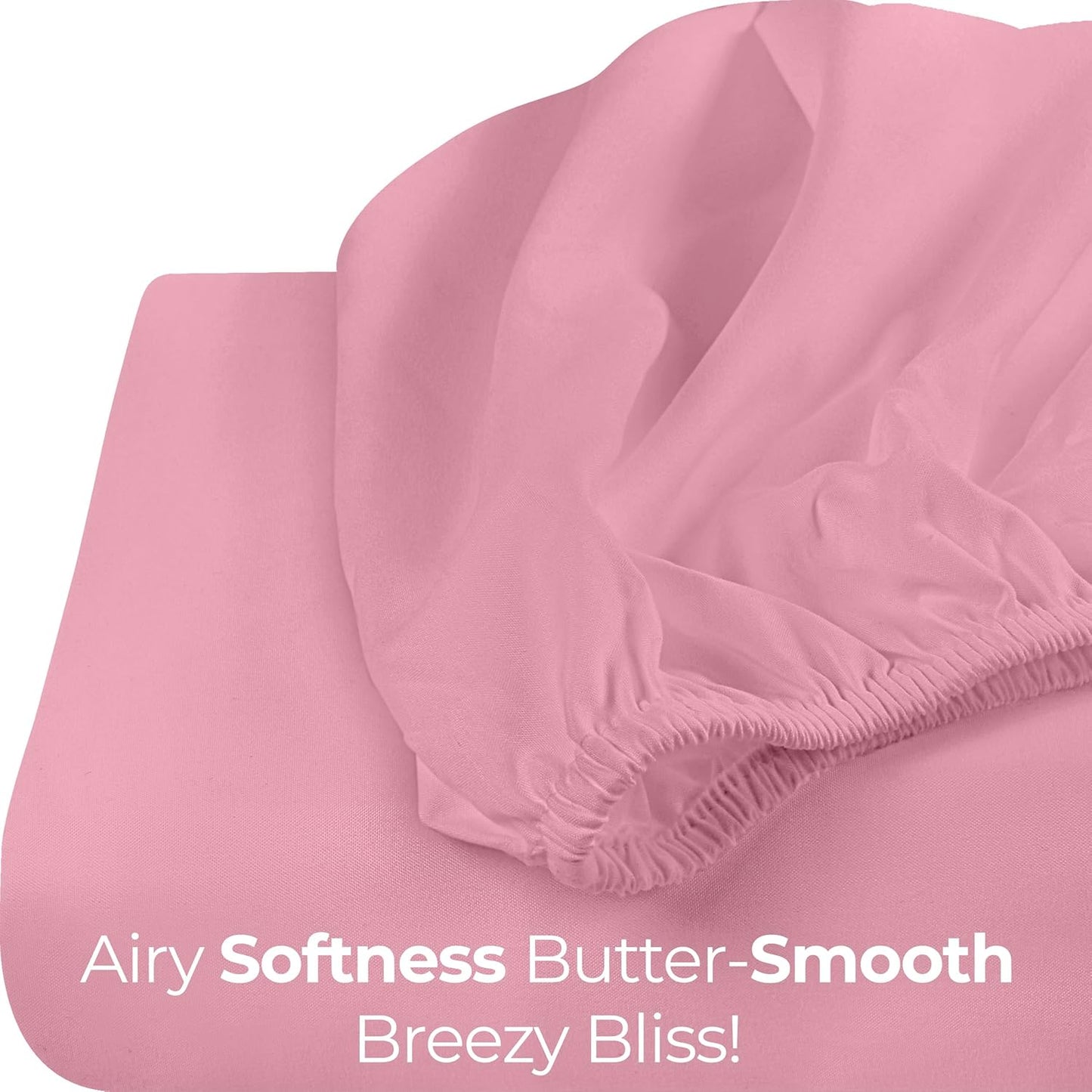 Utopia Bedding Queen Fitted Sheet - Deep Pocket Soft Microfiber - Fade Resistant & Easy Care (Pink)