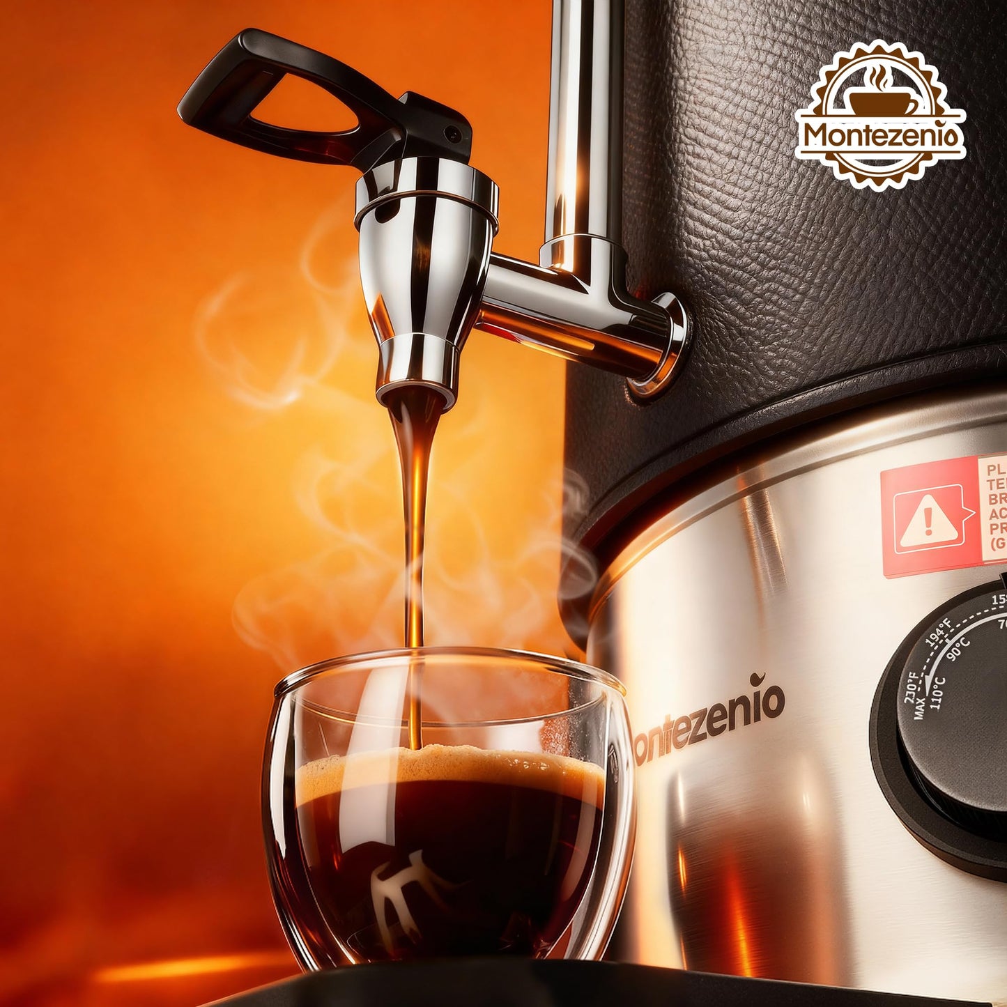 50 Cup Commercial Coffee Urn with Temp Control, 1200W Extra Large Coffee Maker Double Insulated 304 Stainless Steel Coffee Dispenser Hot Water Urn with for Home Party Office Catering (8L/50cups)