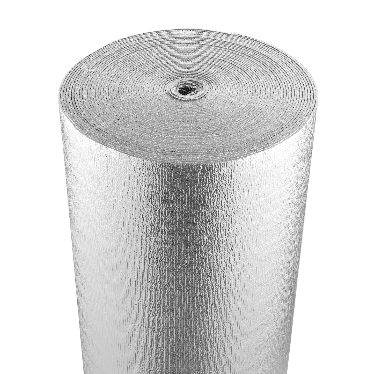 VEVOR Double Reflective Insulation Roll, Foam Core Radiant Barrier, 3.2 mm 48 in x 100 ft, Double-Sided Aluminum Foil EPE Foam Heat Reflective Shield, Thermal Insulation Roll for Window RV Roof