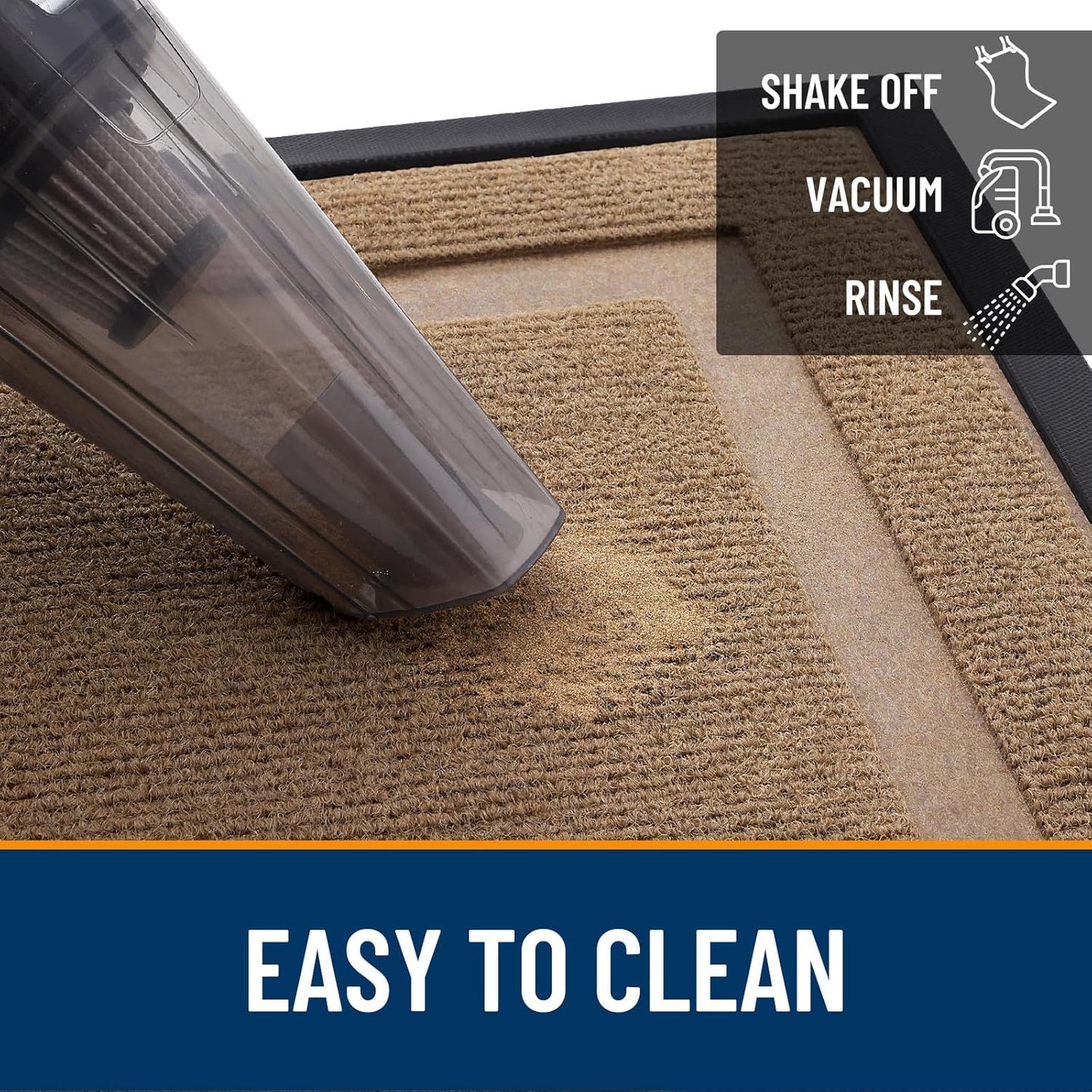 OLANLY Indoor Outdoor Front Door Mat - Waterproof, All-Weather, Easy Clean | 35x23, Light Brown