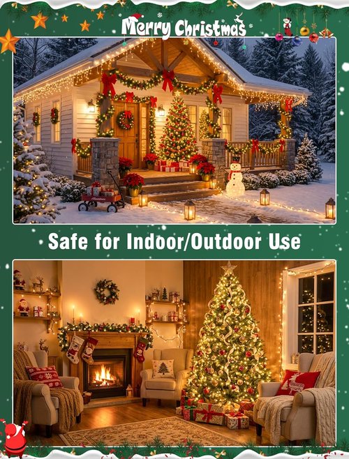 Hopolon Clear Christmas Lights Set - 50 Count Mini String Lights | 13 Feet Warm White for Indoor/Outdoor Decor