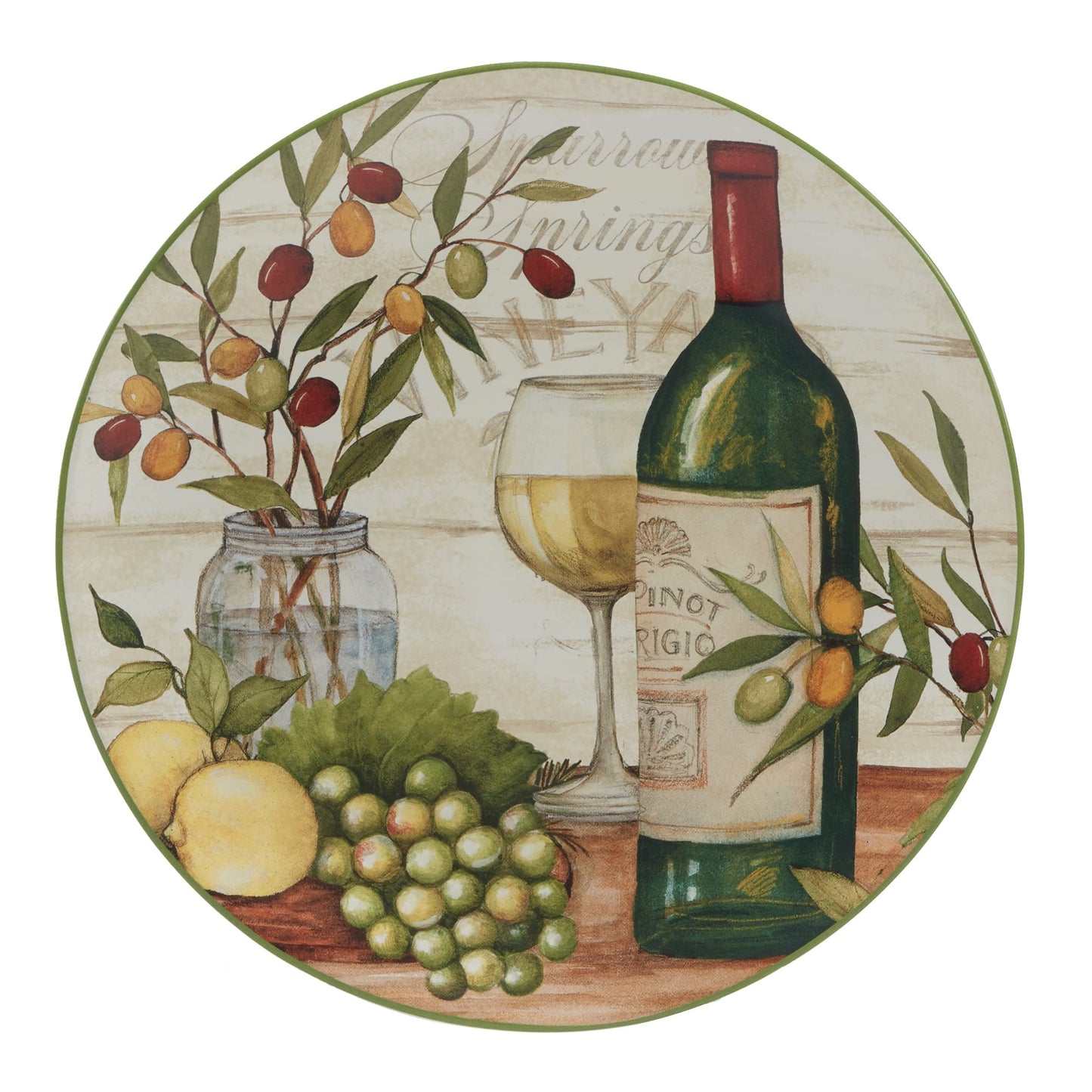 Certified International Meadow Brook 11" Dinner Plates, Set of 4, 2 Assorted Designs
